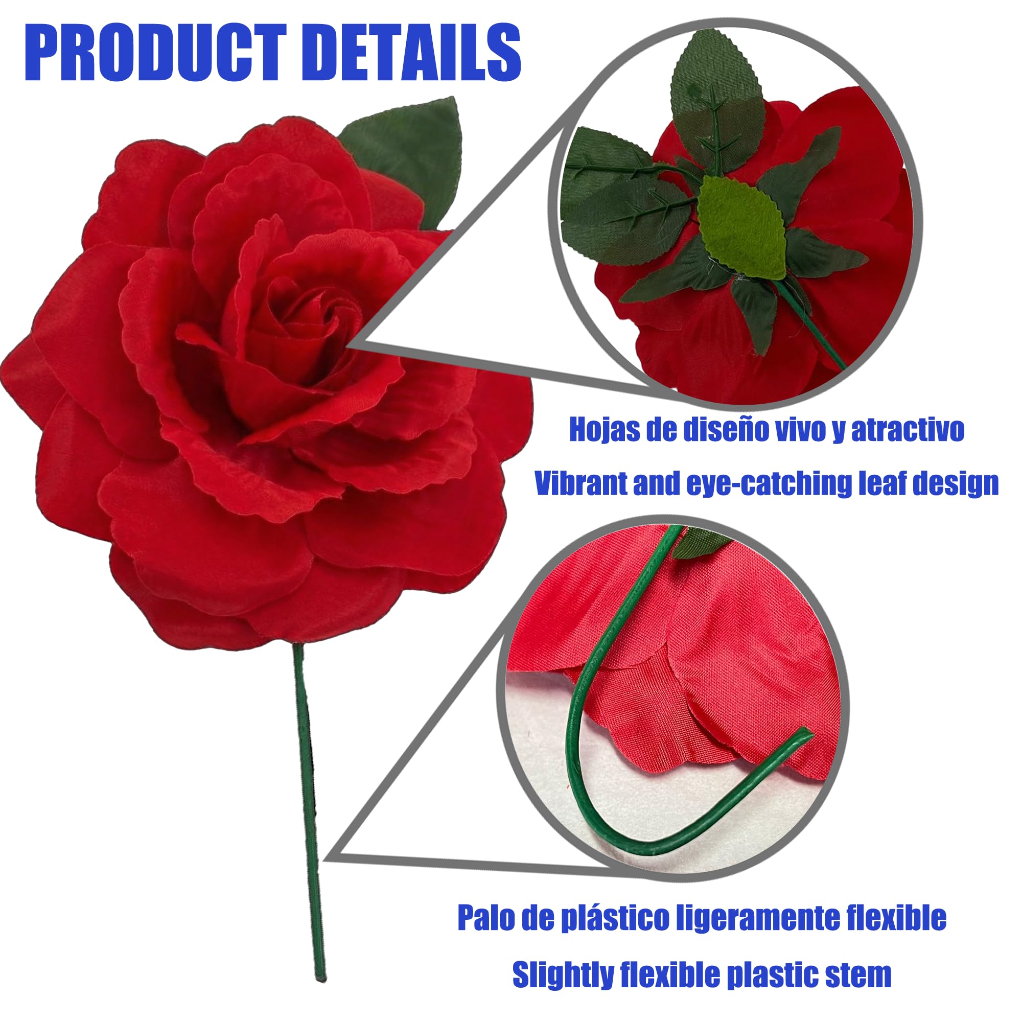 Accesorios flamenca mujer feria pinza garra pelo rosa plástico pack flor de palo rojo