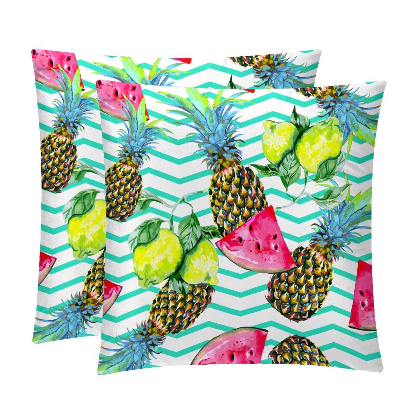 TDGKPZ Watermelon Lemon Throw Pillow Covers 2 Pack Cushion Cases Decorative Pillow Cases Home Decor 45x45cm