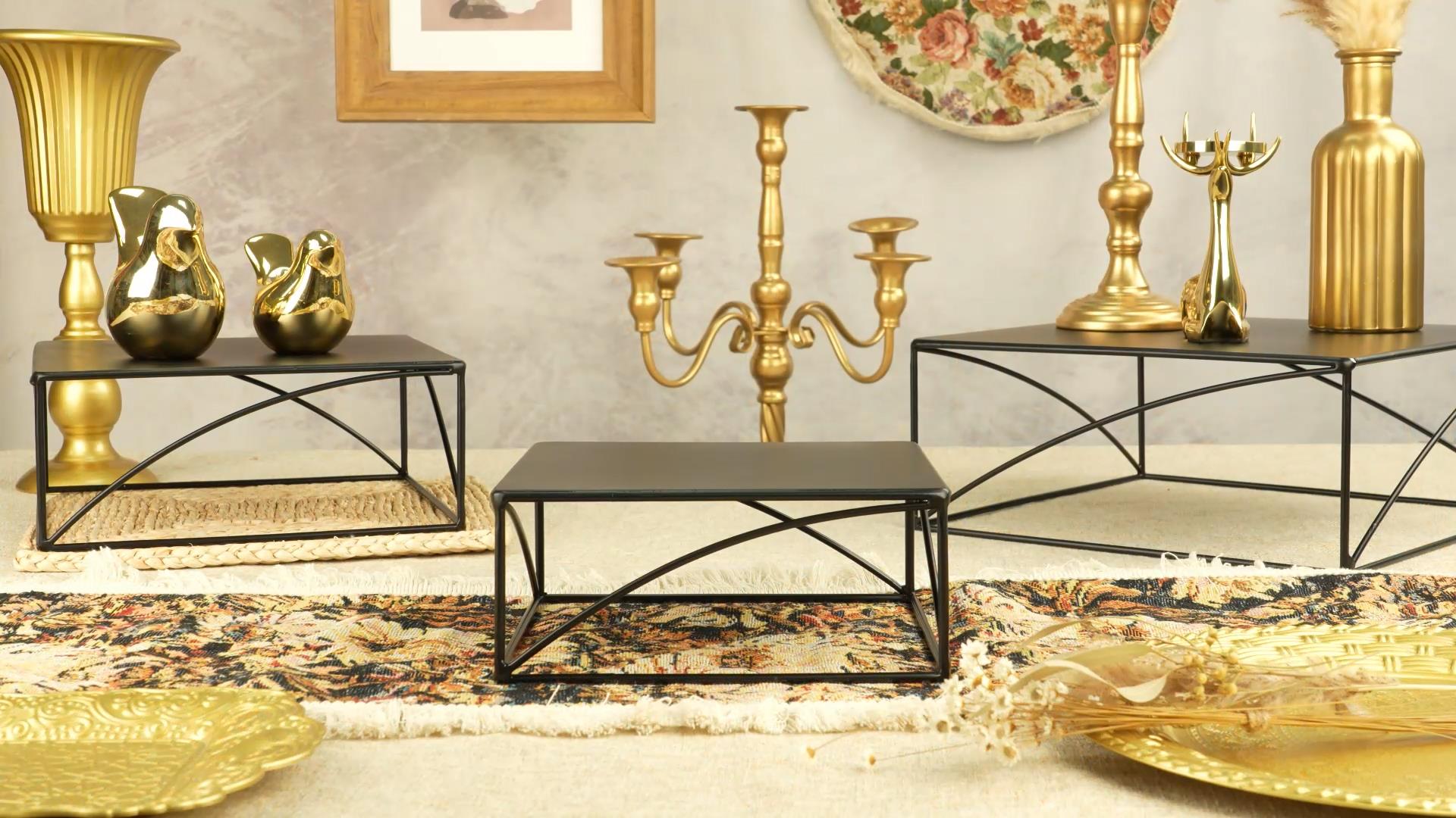 Set 3 Alzate Per Torte Metalliche - Oro, Per Matrimoni, Baby Shower E Feste, Design Elegante