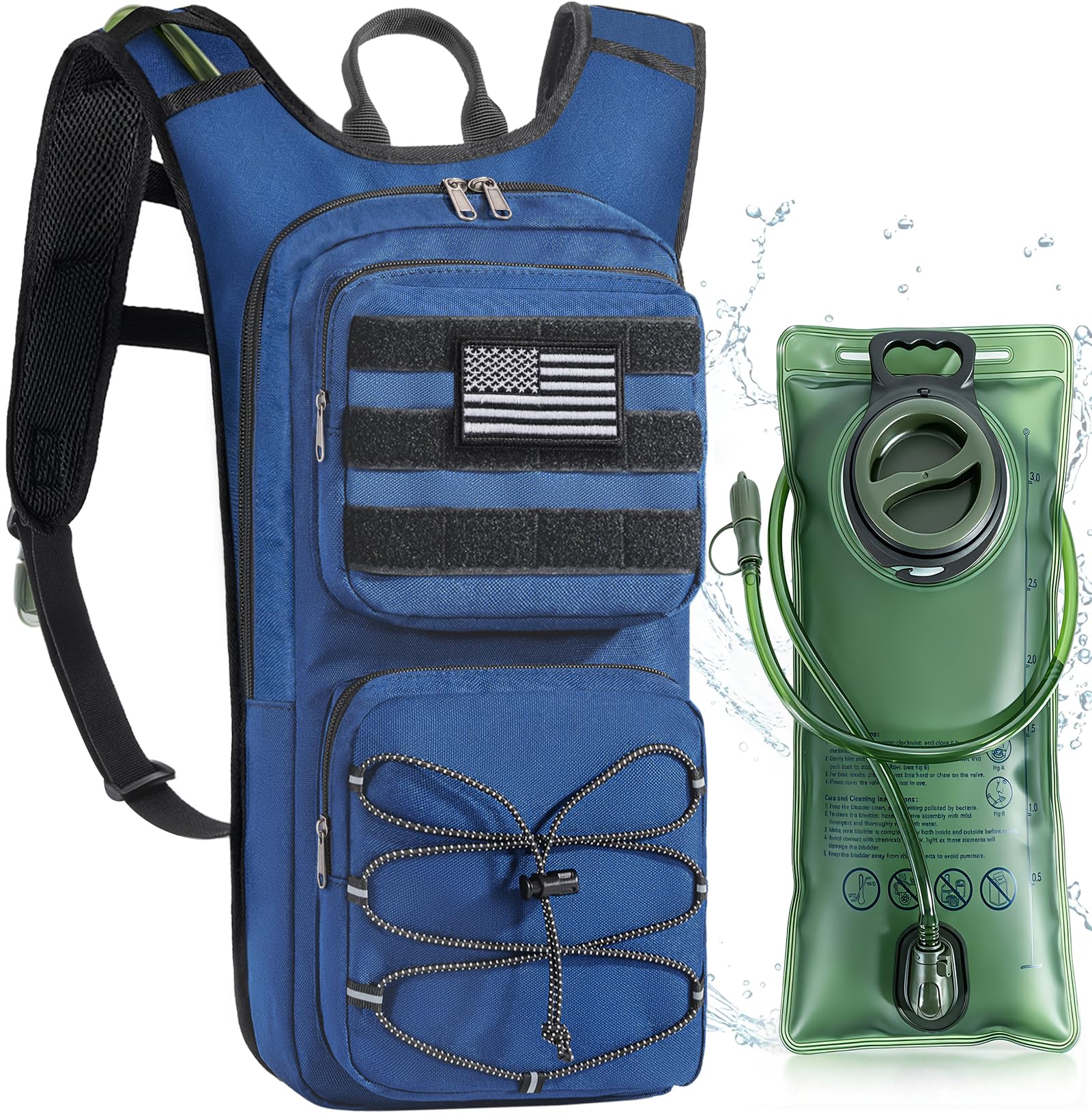 LASUK Hydration Backpack Tactical with 3L Water Bladder for Men Women
