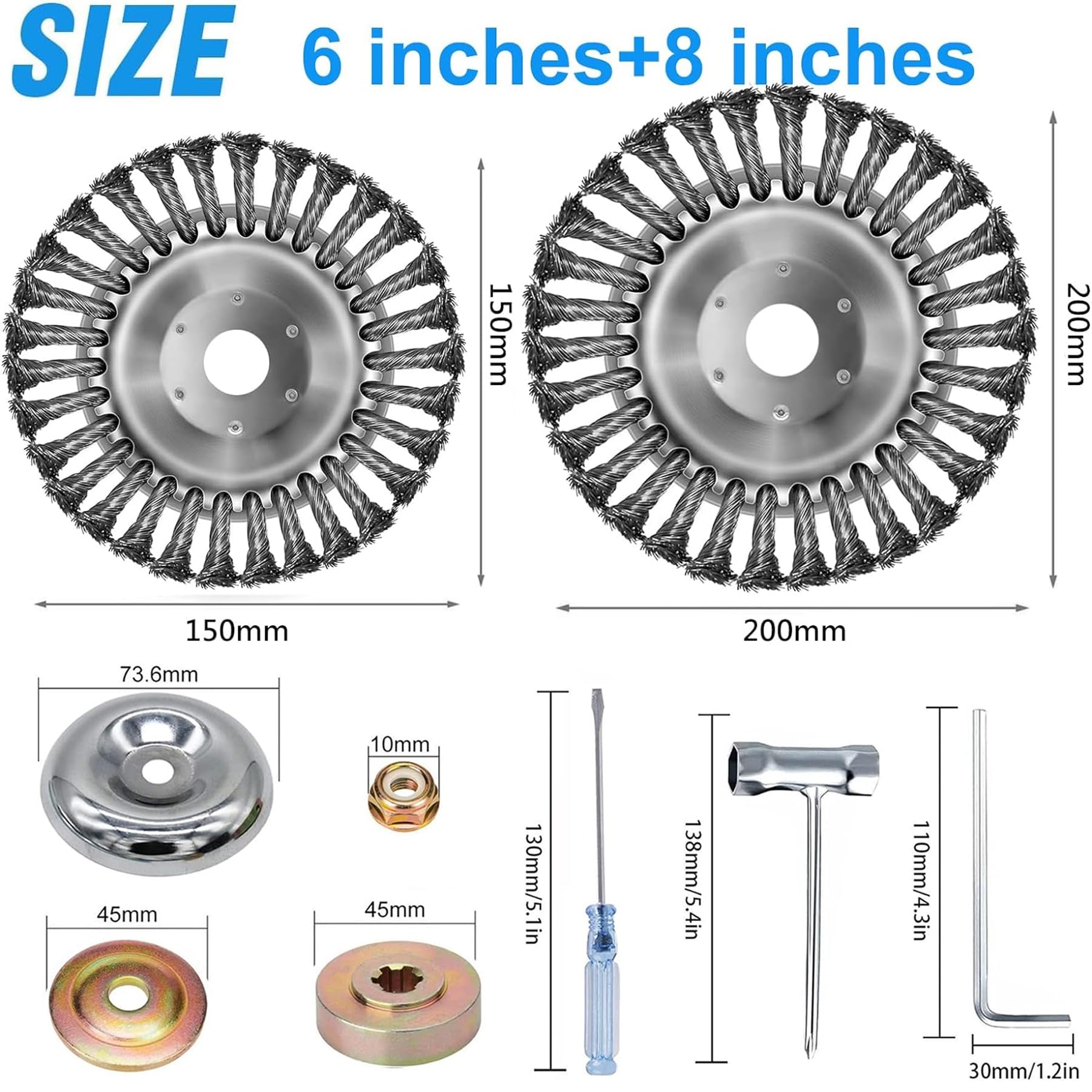 Lot De 2 Brosses De Désherbage Pour Débroussailleuse, 15,4 Cm