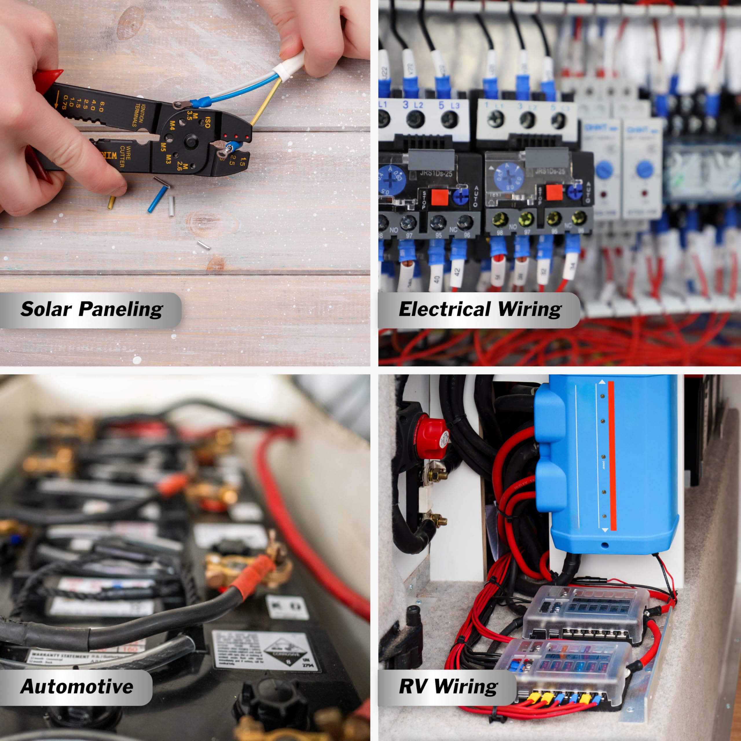 Cavo Batteria In Rame Puro 1/0 AWG Con Terminali A Occhiello 3/8", 2 Pezzi (0,6 Mt, Rosso E Nero) Per Inverter, Camper, Auto, Uso Solare E Marino - 4