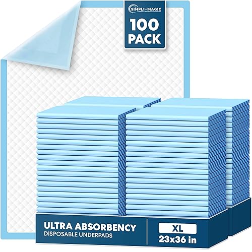 Miniatura 10 de SIMPLI-MAGIC Almohadillas lavables, 34 x 36 (paquete de 4)  Almohadillas reutilizables de gran absorción para incontinencia para niños, adultos,