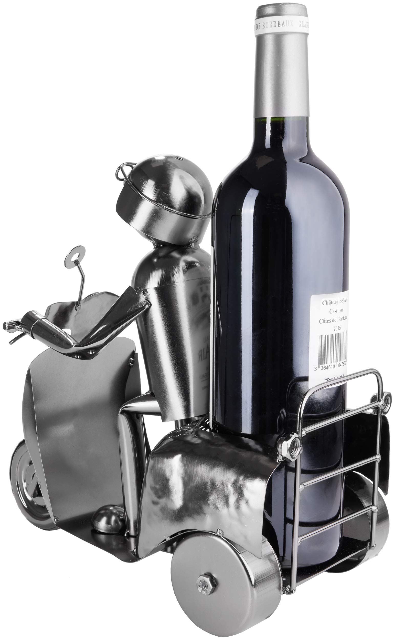BRUBAKER - Wijnfleshouder - Ambacht/Home Renovatie - Metaal - Inclusief wenskaart - Origineel cadeau-idee - Decoratief object