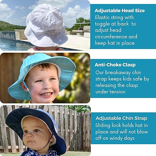 Miniatura 6 de SwimZip, sombrero unisex para niños, ala ancha, protección solar FPS 50, ajustable.