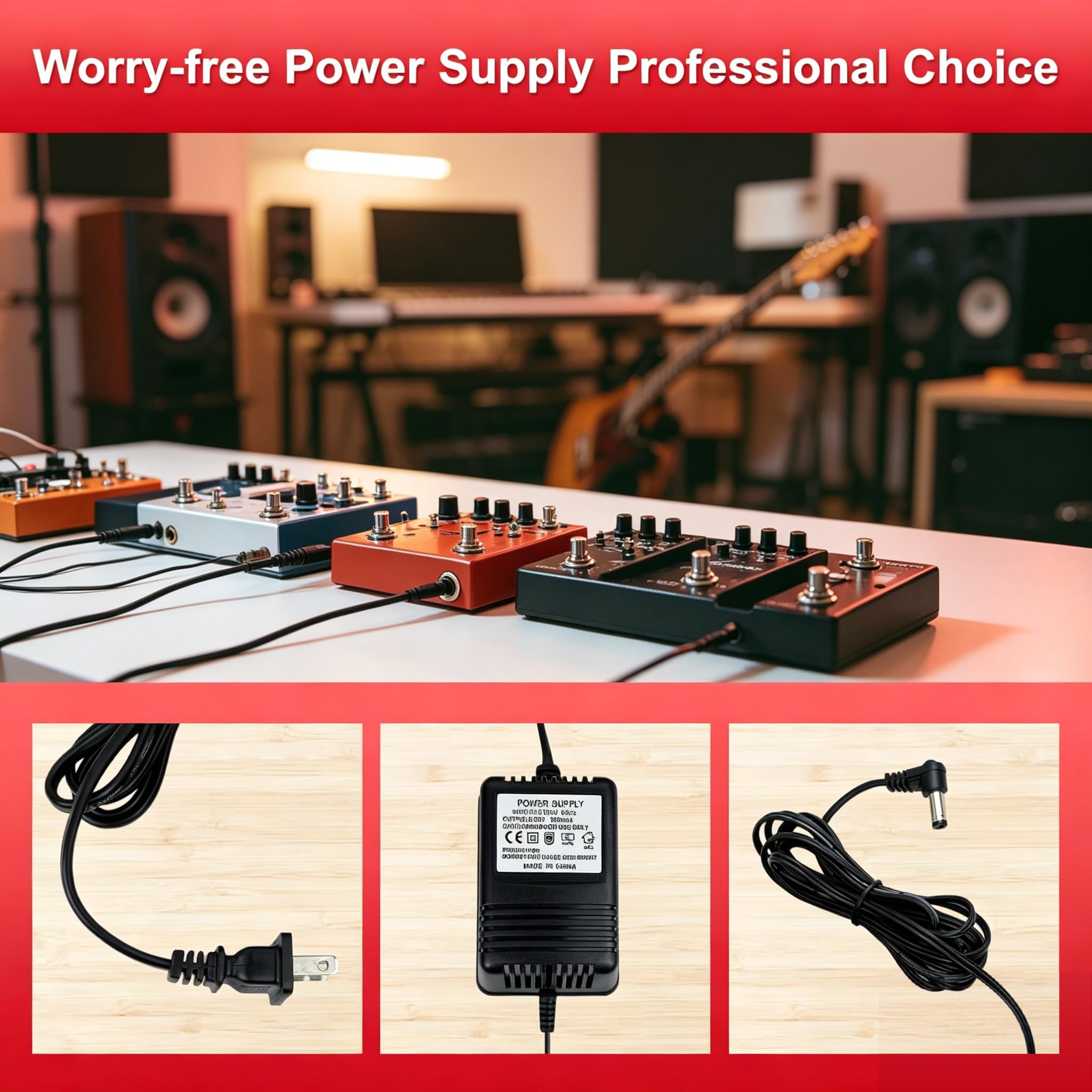 AC 9 Volt Netzteil Adapter für Line 6 POD Digitech RP GNX Multi Gitarre, kompatibel mit Johnson PSS3120 J-Station, GNX2, GNX3, BNX3, GNX4, GNX3000, Genesis-3 Gitarrenprozessor