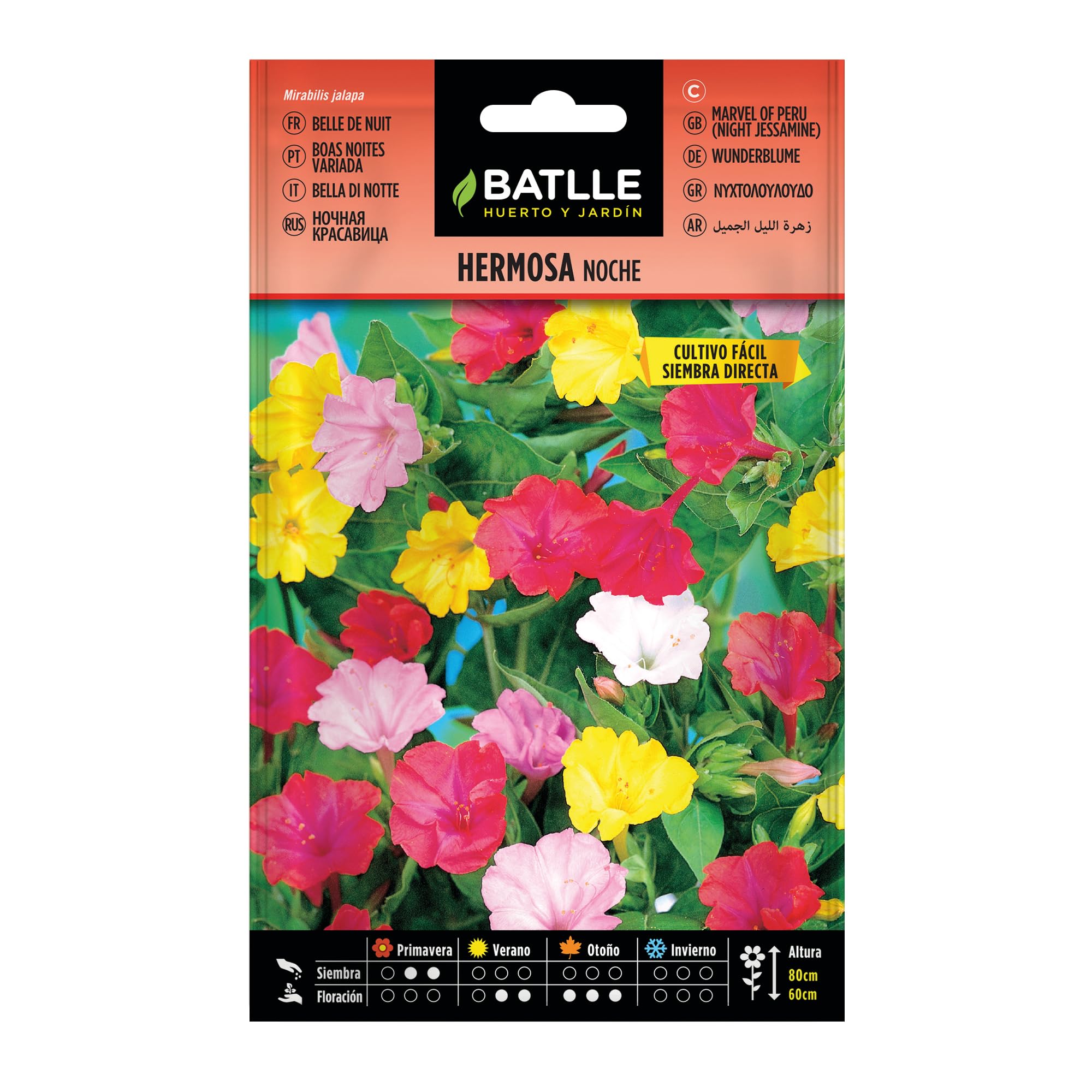 BATLLE Hermosa de Noche Variada 10 g – Semillas de Flor Perfumada de Apertura Nocturna – Ideal para Borduras, Arriates y Canastillas