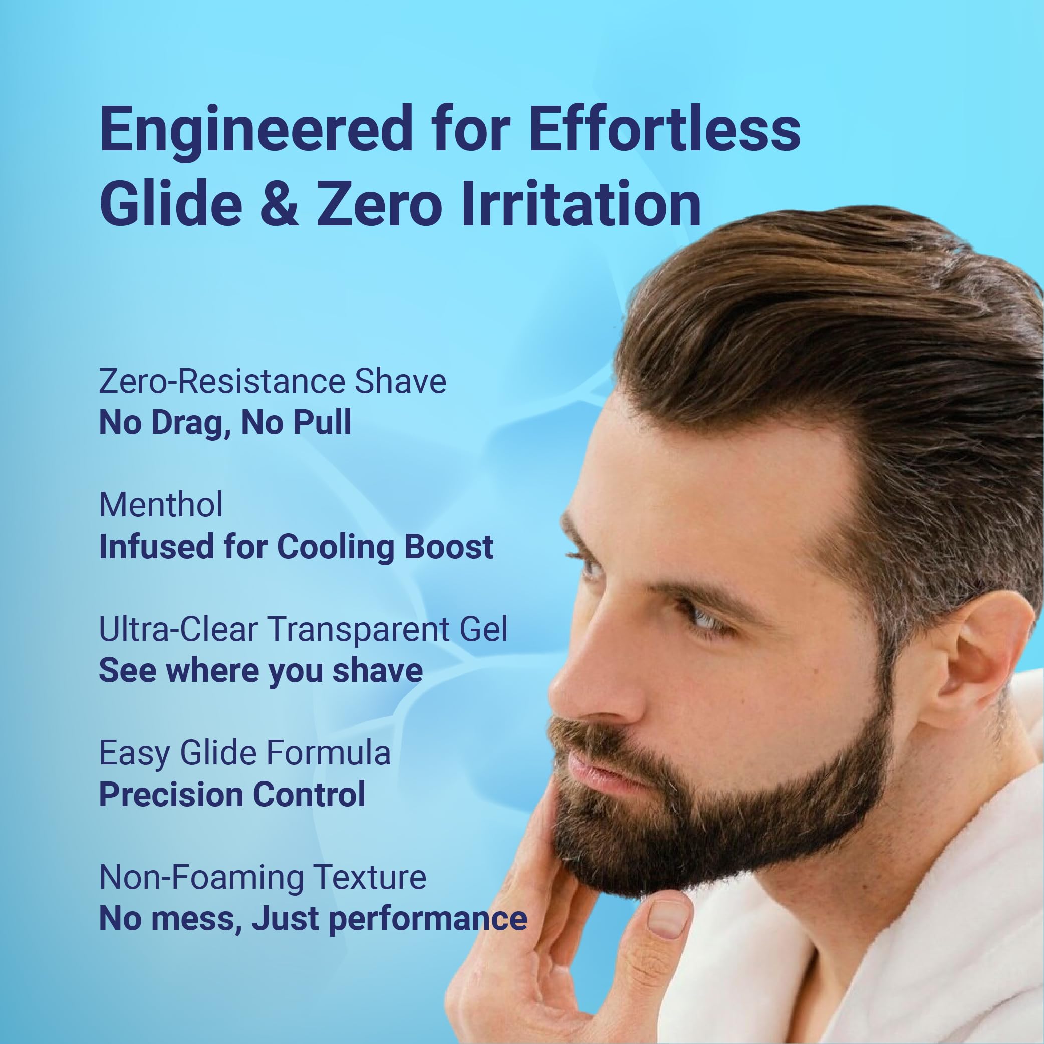 MY CARE PLUS Beard Shaping Shaving Gel for Men 500ml | Non-Foaming Transparent Shaving Gel | Easy Glide Beard Line Styling | Hyaluronic Acid, Vitamin E & Glycerin | Cooling Hydrating Formula 1