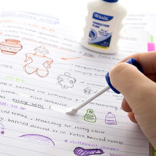 Miniatura 6 de BAZIC - Líquido de corrección (0.7 oz / 0.7 fl oz), aplicador de cepillo de espuma, corrector instantáneo, líquido de limpieza blanca (2/paquete)