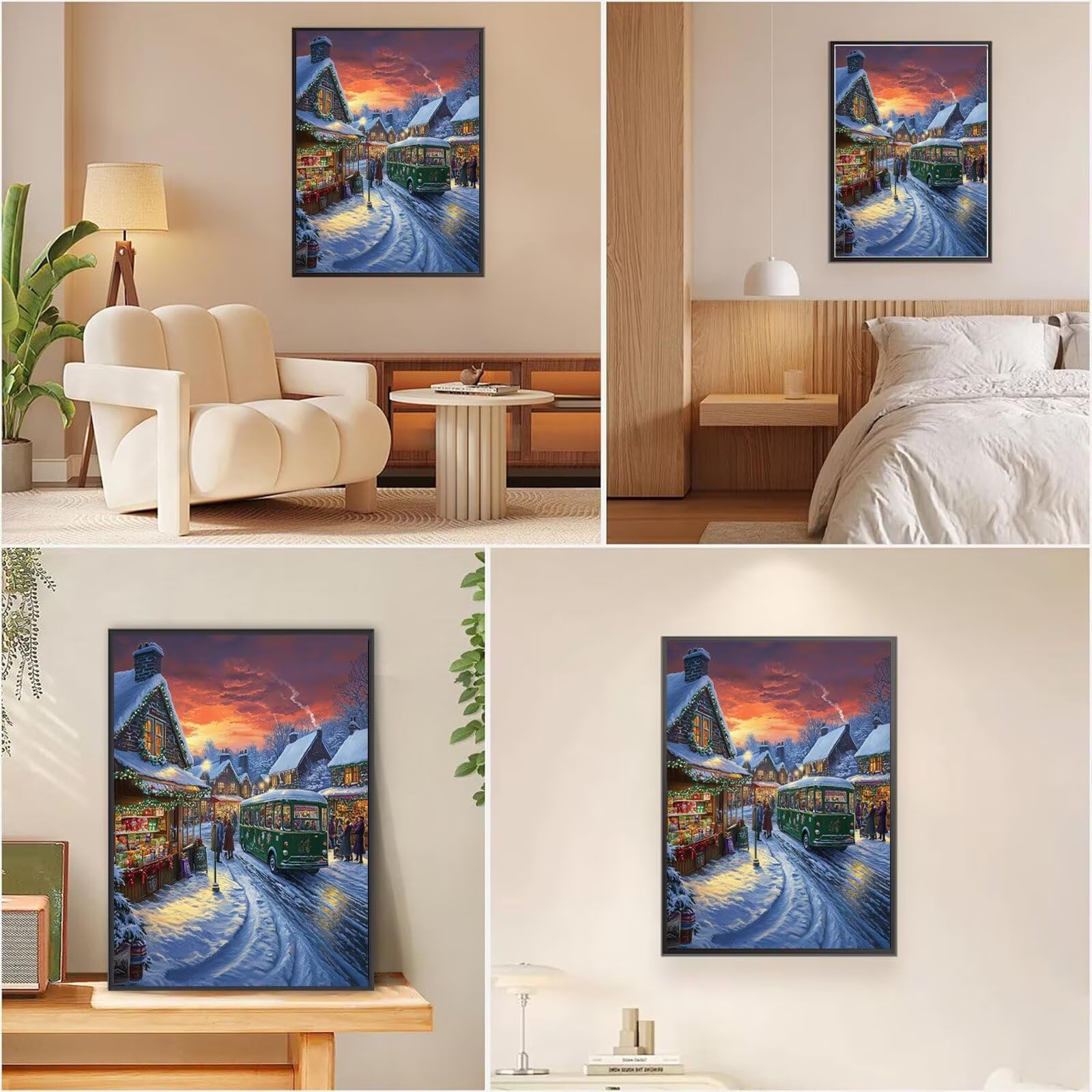 Diamond Painting Erwachsene Winter 5D Diamond Painting Landschaft Muster DIY Set Erwachsene Anfänger Vollbohrer Diamanten Malerei Stickerei Bastelset für Zimmer Wand Deko Schlafzimmer 60x90cm,Model641
