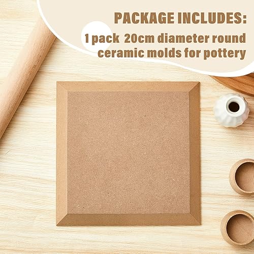 Miniatura 3 de Qunclay Molde de cerámica para arcilla de 8 x 8 pulgadas, moldes cuadrados de cerámica, herramientas de cerámica, placa de prensa para platos de