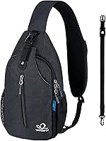 Vista 109 de Waterfly - Mochila cruzada tipo bandolera para viajes y caminatas, bolsa de pecho, Gris, talla única
