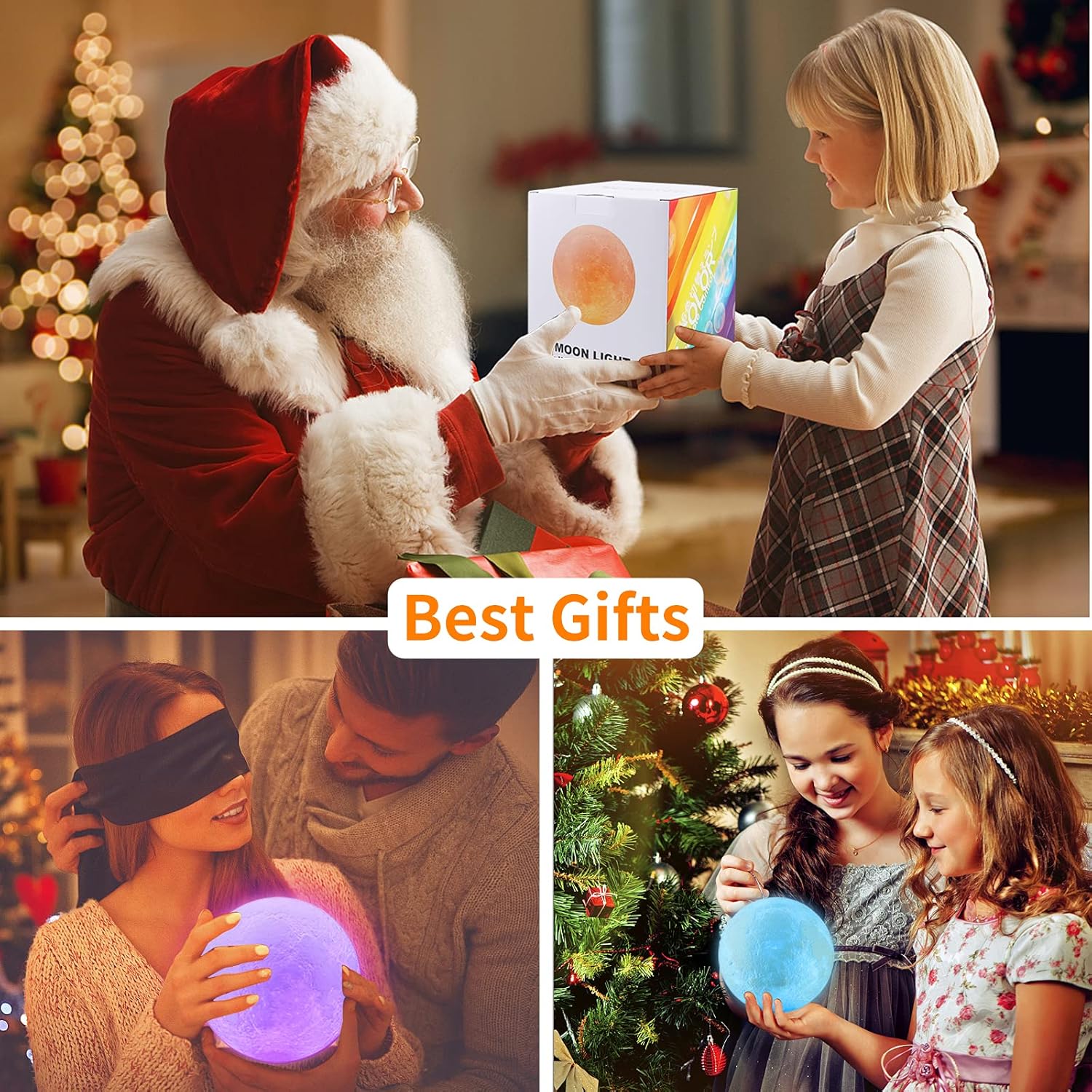 GDPETS Moon Lamp Moon Night Light,16 Colors Moon Light with Stand & Remote &Touch Control and USB Rechargeable Decorative Lamp for Girls Kids Christmas Party Gift（6 Inch