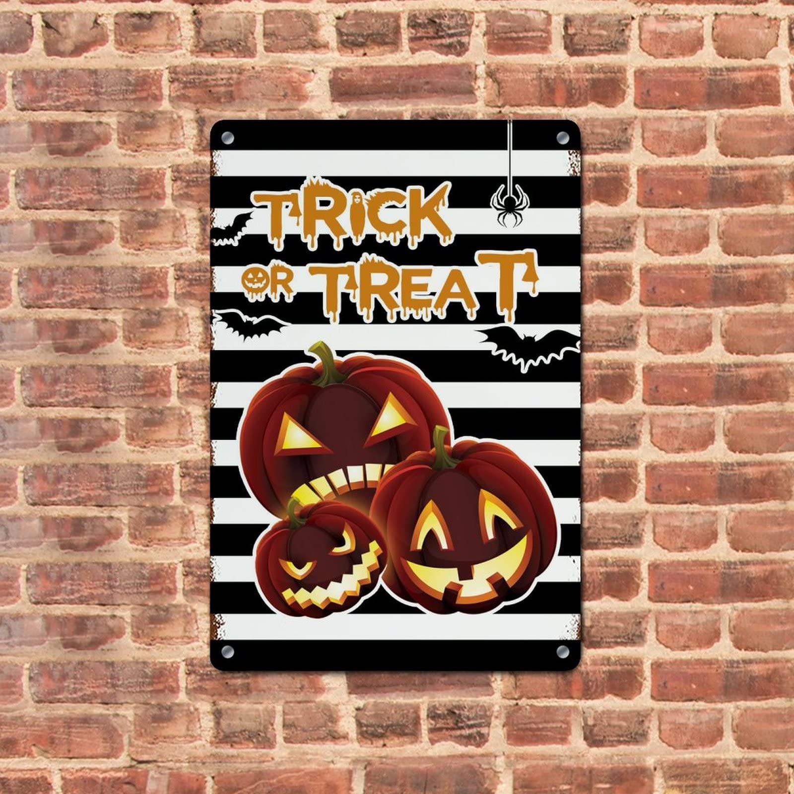 Targa In Metallo Con Gatto Nero E Scritta Stay Positive 20x30 Cm - Decorazione Parete Divertente Per Casa, Ufficio, Halloween - Idea Regalo Originale
