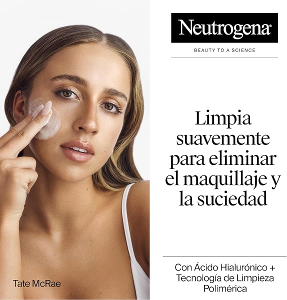 Neutrogena Hydro Boost Limpiador Gel de Agua (200 ml) with its ergonomic pump dispenser, highlighting its fresh blue tint.