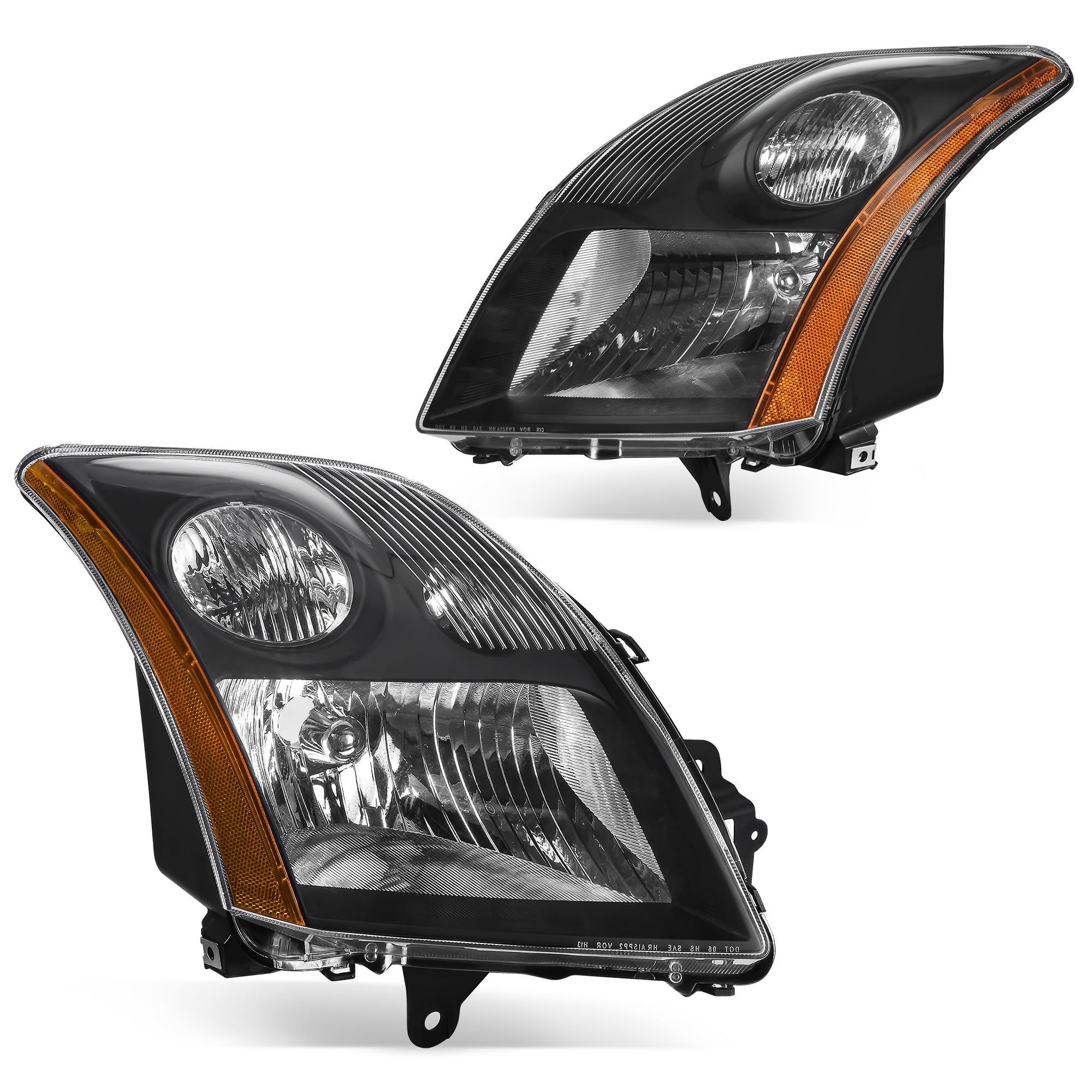 DWVO Headlight Assembly Black 2007-2009 Nissan Sentra