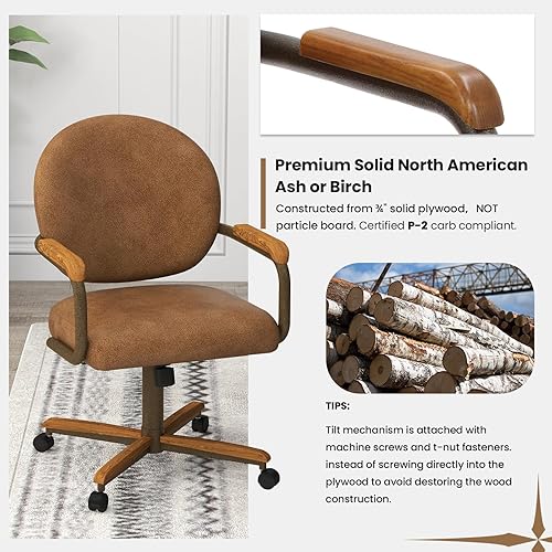 Miniatura 6 de Chromcraft Douglas - Juego de 4 sillas de comedor informales con ruedas giratorias para cocina