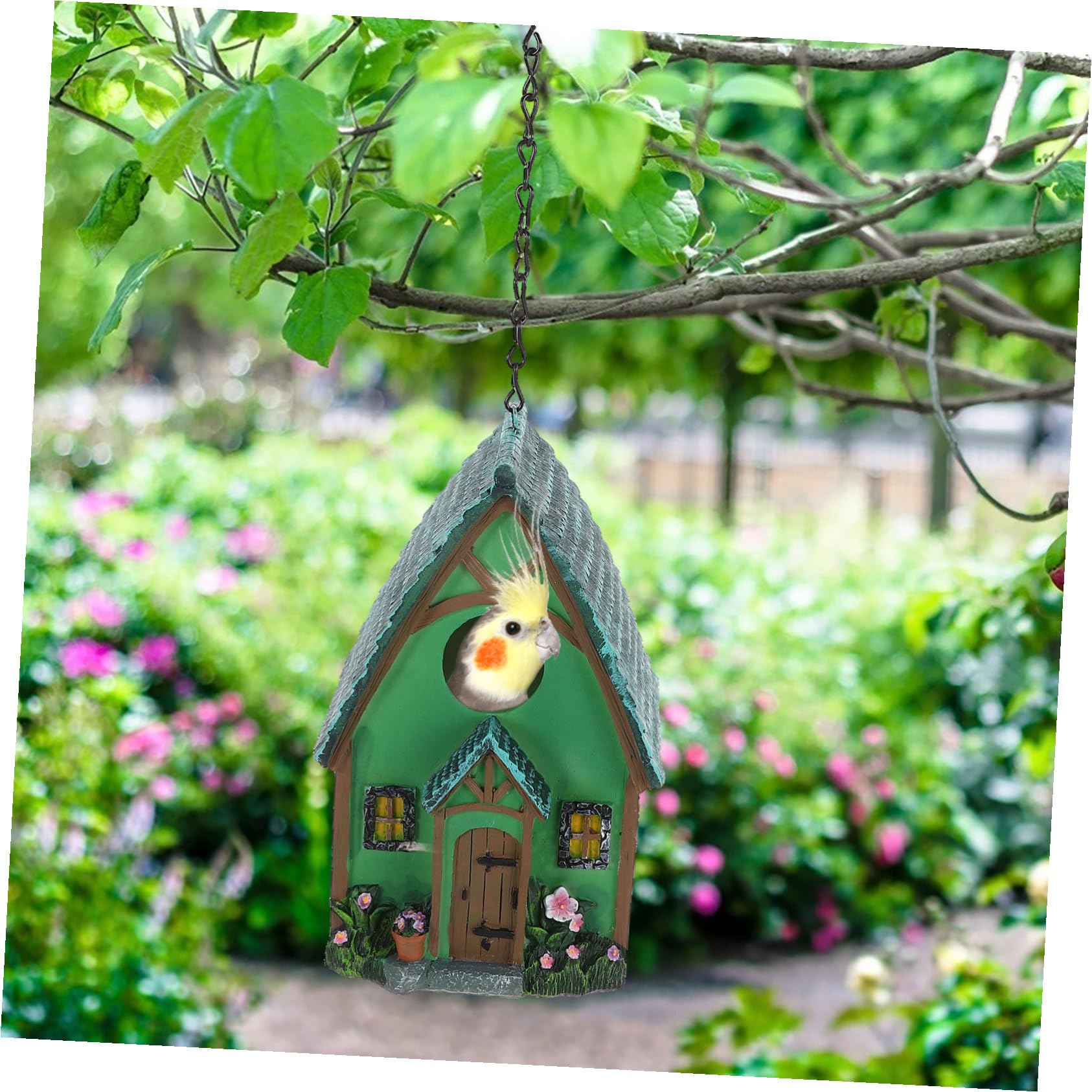 Kleiner als Kunstharz Wetterfestem Vogelnistkasten aus Gartenvogelhaus Einfach zum Aufhängen Robust Stilvoll für Balkon und Baum