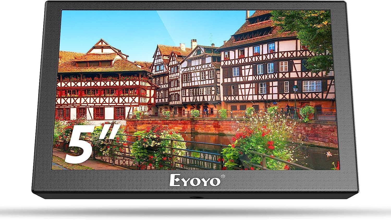 5 inch Monitor, 800x480 Mini TFT LCD Screen Small Camera Video Monitor 1/4 Screw Hole with HD/VGA/AV Video Input for Car PC DVD DVR CCD DSLR-140° Wide Angle Metal Housing