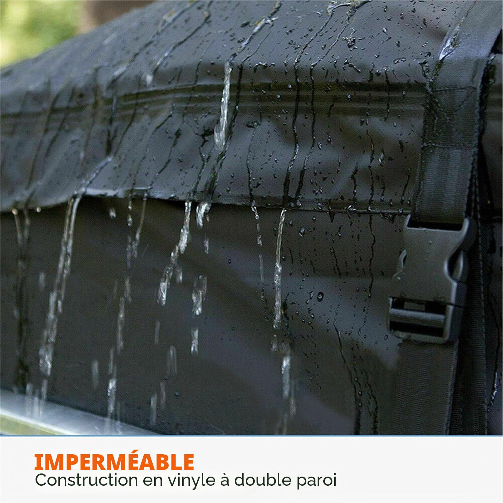 Sac de toit de voiture, coffre de toit de voiture, sac de rangement universel en tissu Oxford 425L 420D imperméable durable avec 8 larges sangles et boucles pour le camping, les voyages en plein air
