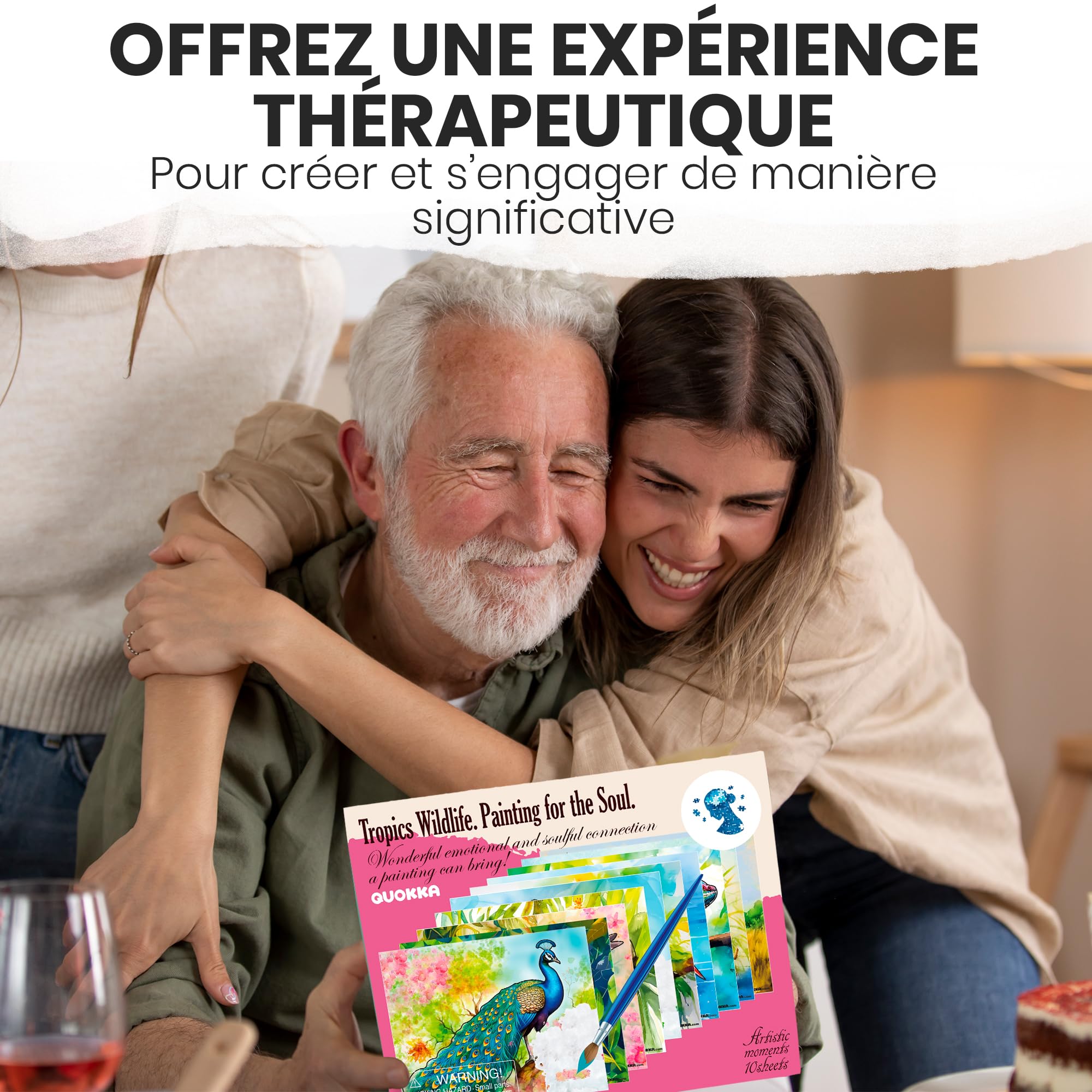 Kit de Loisirs Créatifs Personnes con Démence - Activité Manuelle Adulte | 10 Activités Peintures à l’Eau pour Alzheimer Seniors - Manuelle Adulte avec Faune des Tropiques - Jeux Cognitifs Alzheimer