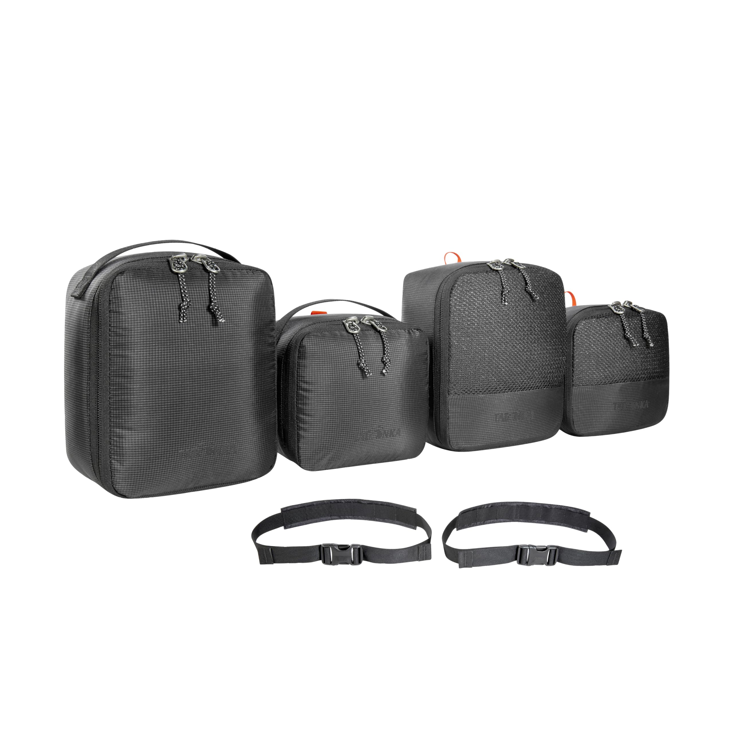 Tatonka EDC Organisation Set (6-teilig) - Praktisches Taschen- und Riemenset zur Gepäck-Organisation in Rucksäcken (4 Packwürfel, 2 Riemen) - Mit Klettflächen zur Fixierung