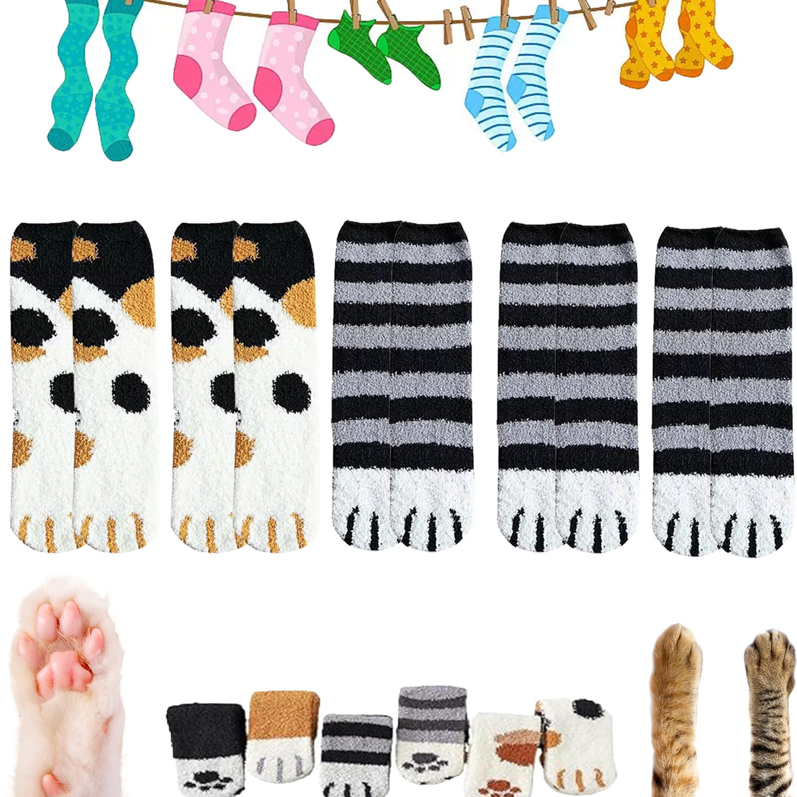 Admissioni Cat Claw Socks,Cat Claw Socks For Women,Cute Fuzzy Socks,Fuzzy Cat Socks,Cute Fashion Cat Claw Socks