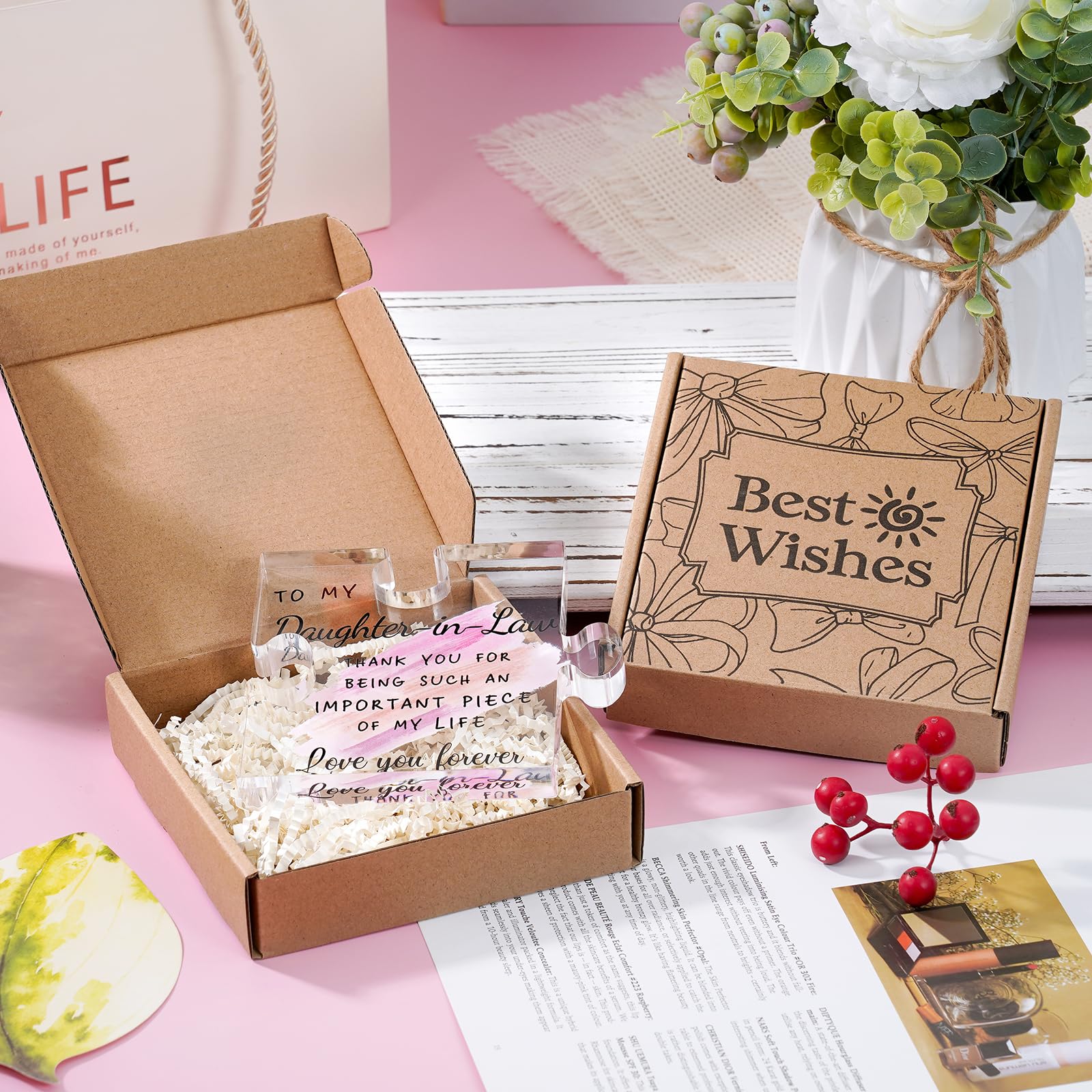 Daughter in Law Gifts from Mother in Law - Unique Daughter in Law Gift Ideas Best Daughter in Law Puzzle Piece Gift for Birthday Wedding Mothers Day Thanksgiving for Daughter in Law