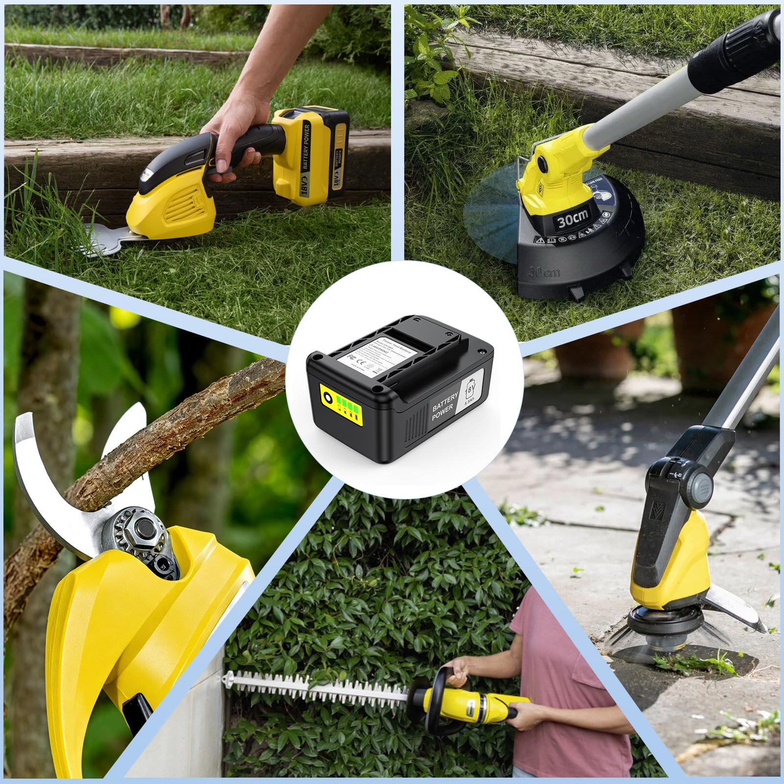 Batería de repuesto de 18 V y 5500 mAh para herramientas eléctricas Karcher, batería de iones de litio compatible con Kärcher todos los dispositivos de la plataforma de batería de 18 V