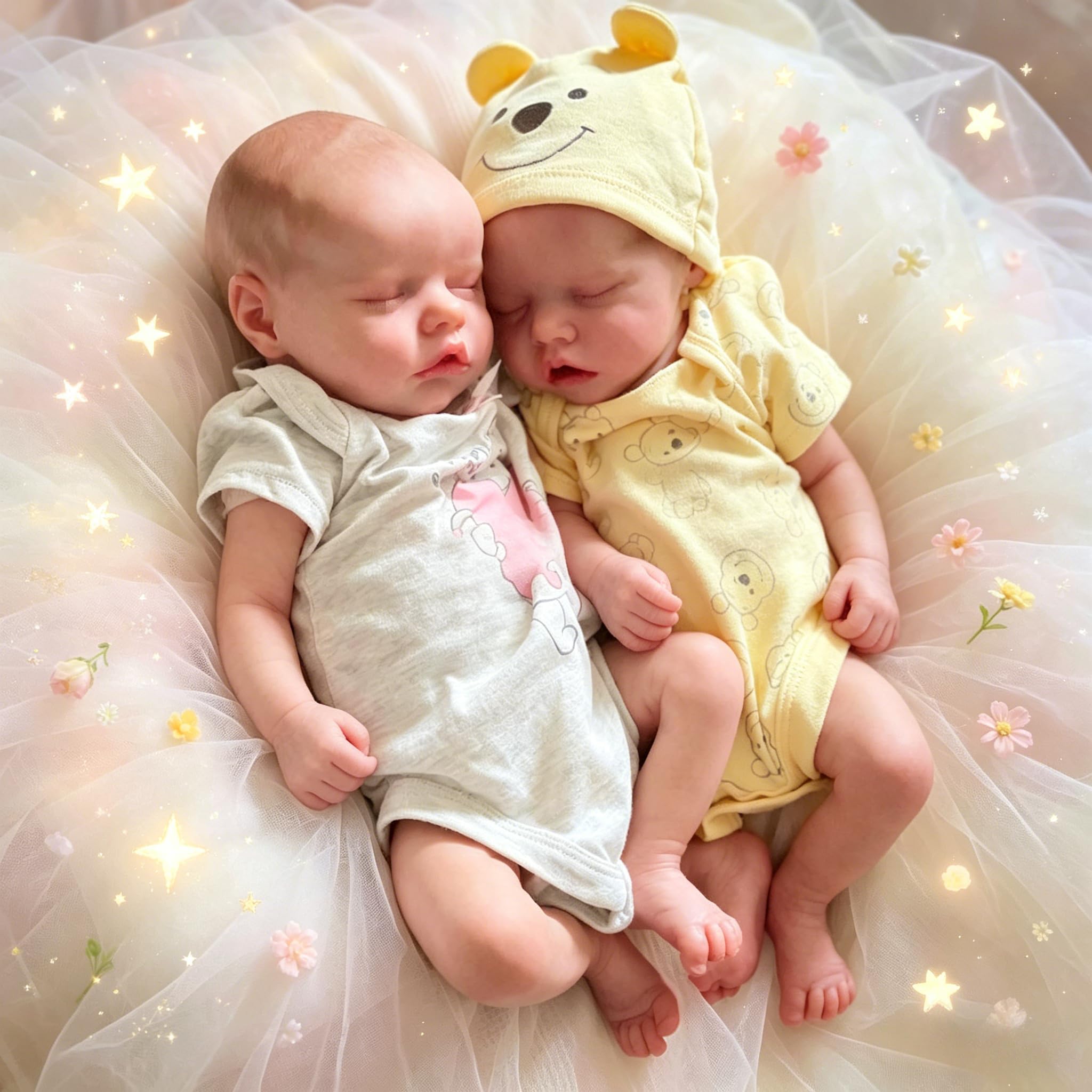 45 cm silikonowe lalki Reborn Baby Dolls Twins Girls Realistyczne miękkie winylowe ciało bliźniaczki siostra lalka bobas realistyczny noworodek śpiące dziewczyny bliźnięta lalka niemowlęca