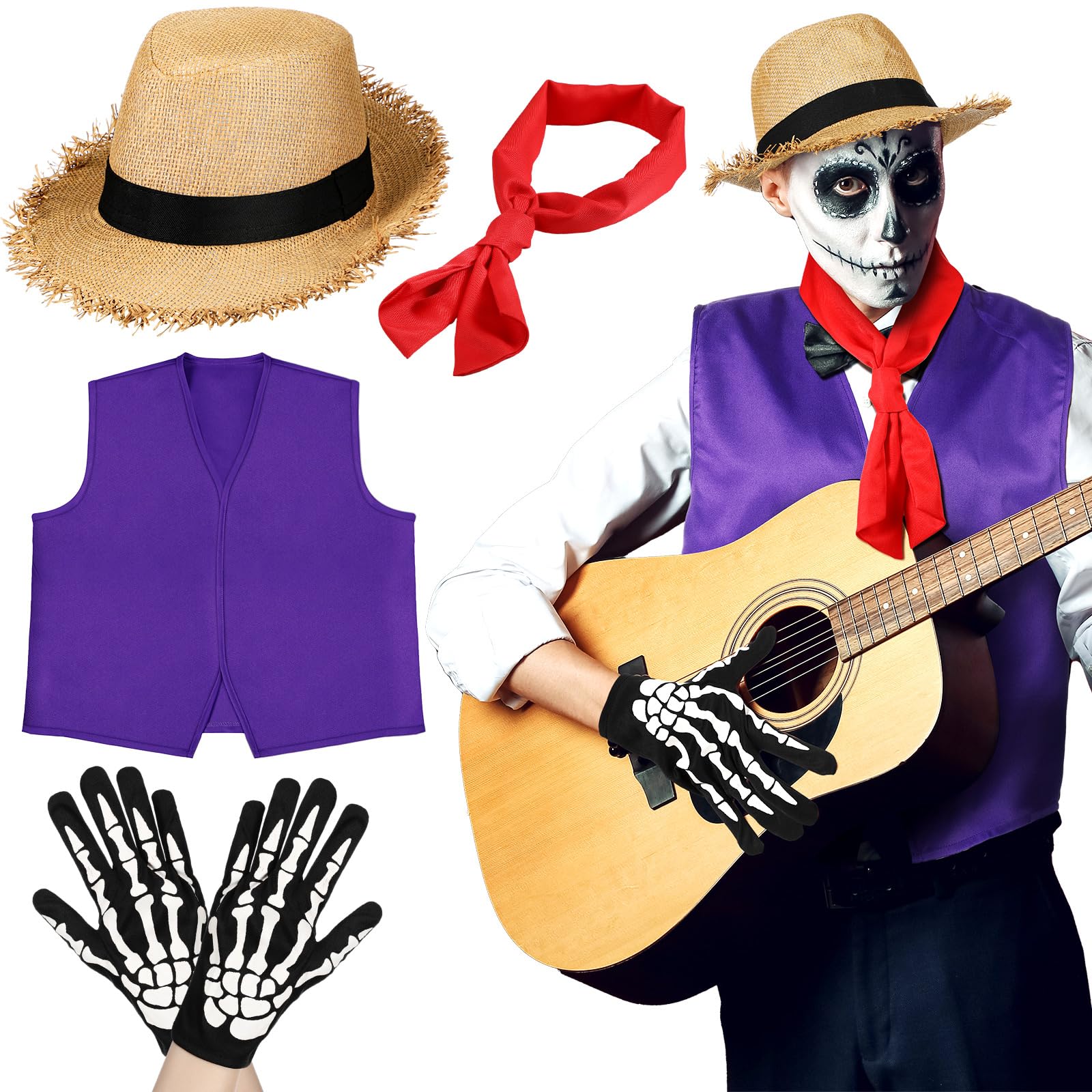 Amazon.com: Mepase 4 Pcs Halloween Costume Accessory, Includes Straw ...