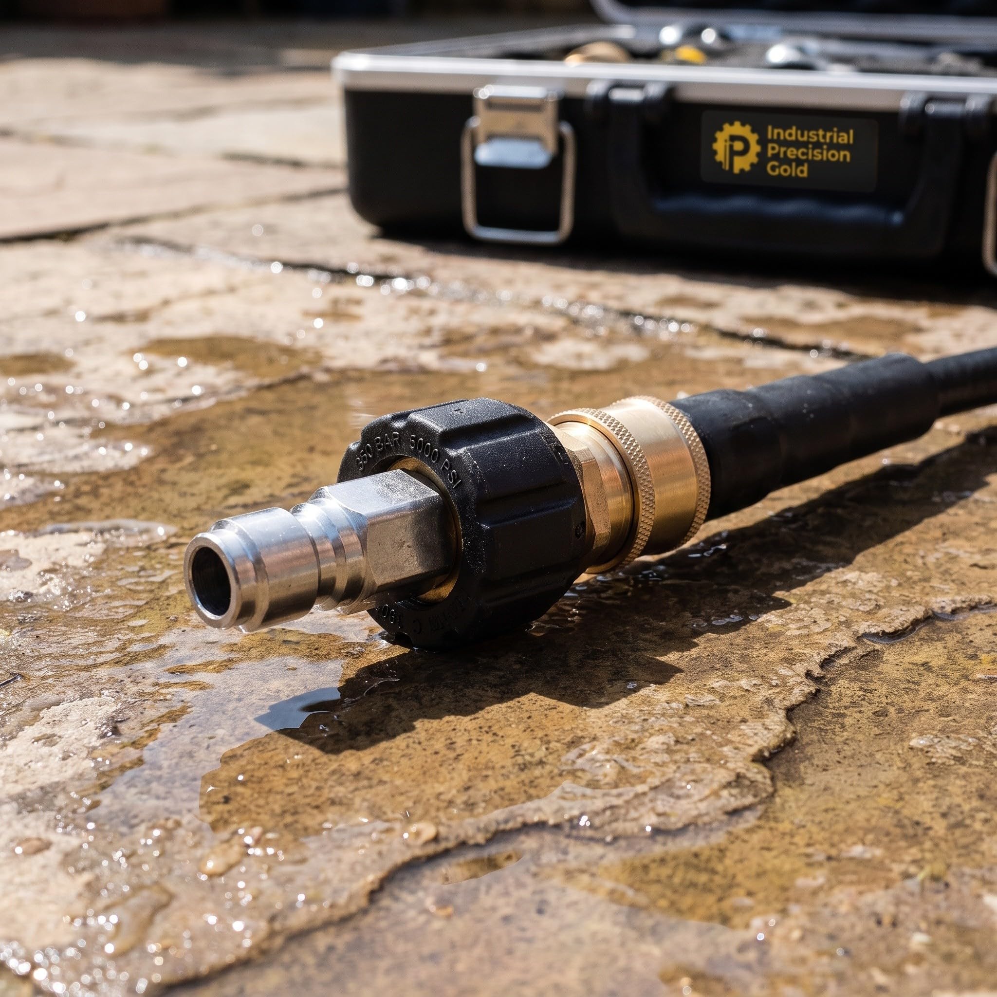 Lurrose Kit di 4 adattatori per idropulitrice - Raccordi a connessione Rapida M22-14mm - Giunto Girevole per Tubo Flessibile da 3/8" - Connettore con Filettatura Maschio per Tubo Flessibile
