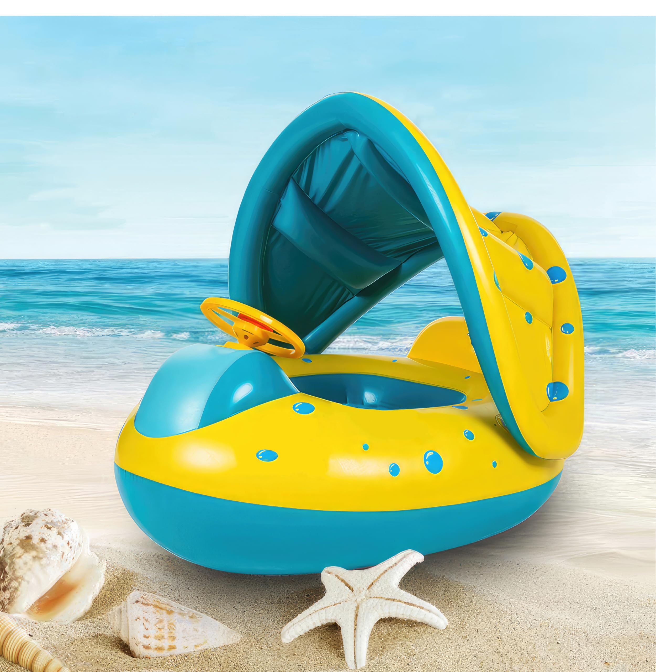 Boia bebê com cobertura para piscina com bomba de inflar, boia infantil ...