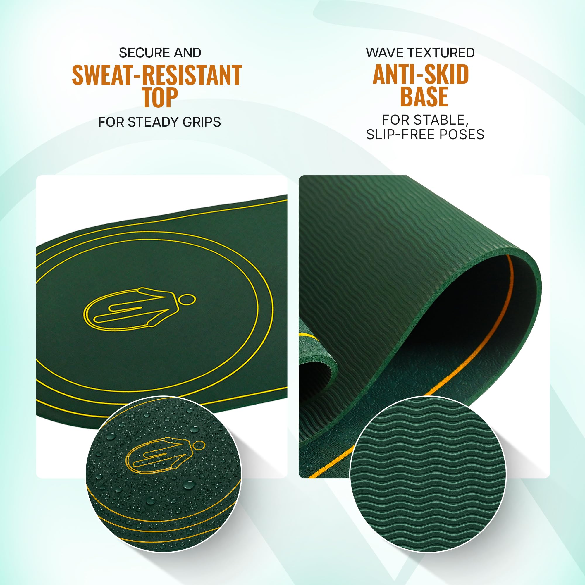 WiseLife Skipping Mat For Men, Women & Kids| Non Slip with Dual Grip Sports Skipping Rope Mat with Shock Absorbtion & Sound Insulation For Home, Excercise & Gym, Fitness & Outdoor Workouts- Green 3
