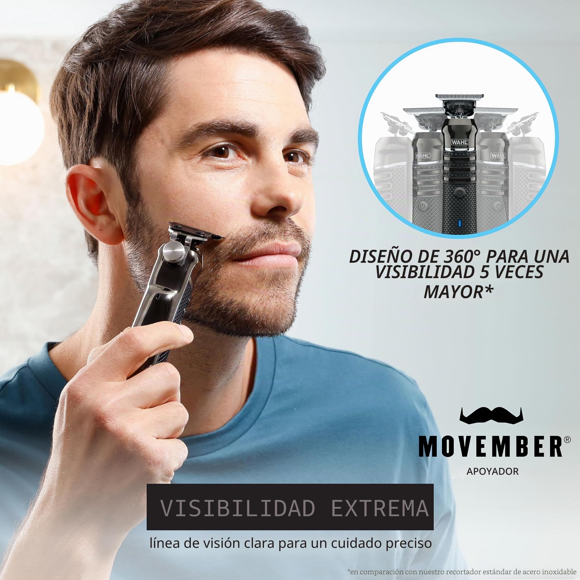 Wahl USA Pro Series 3026018 - Recortadora de barba de alta visibilidad inalámbrica de iones de litio recargable por USB, todo en uno, para hombres con cuchilla de separación casi cero