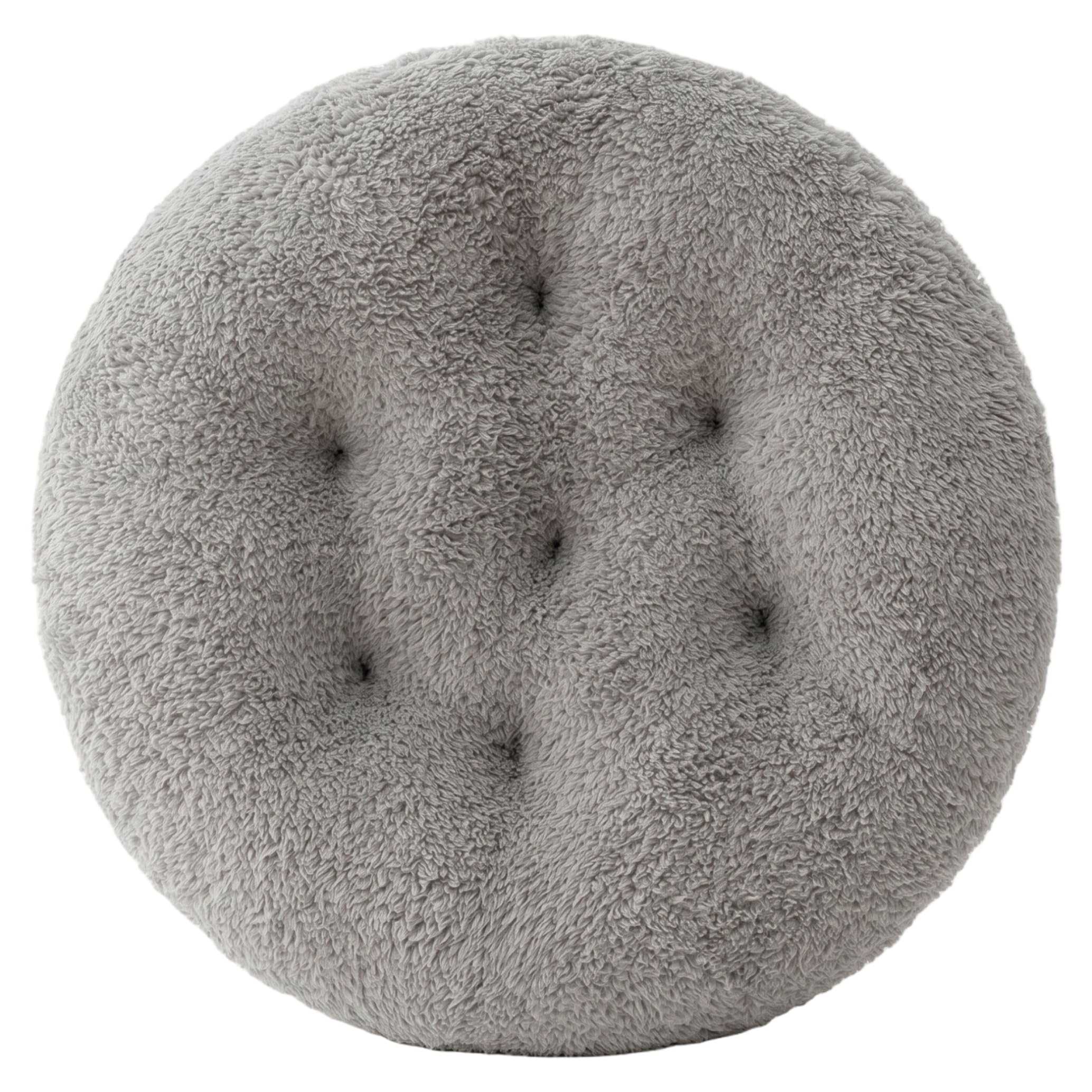 Striegro Round Cushion, 16in Plush Lamb Wool Round Seat Cushion Cozy Chair Cushions for Home Office Hotel, Grey.