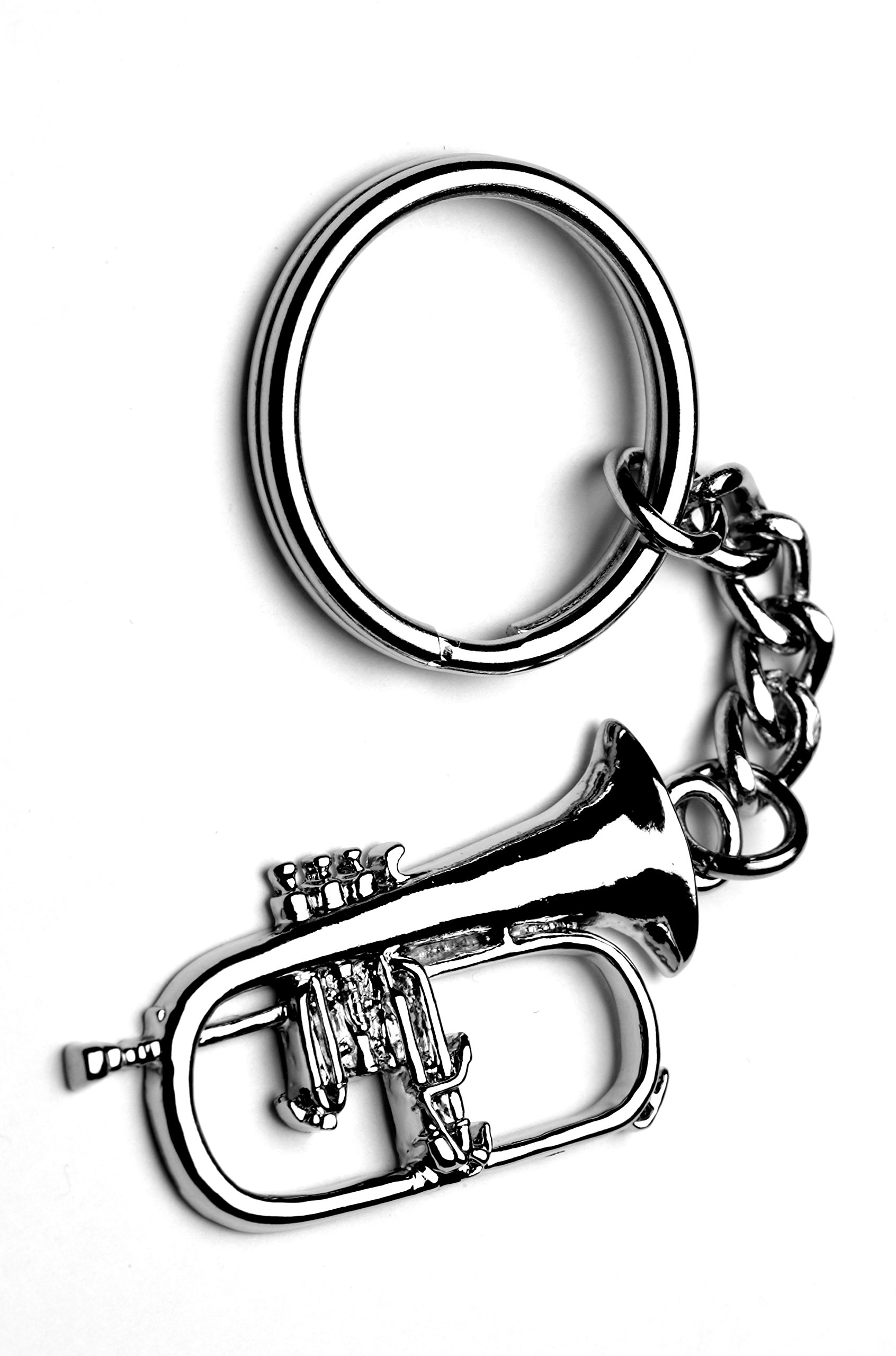 Gifticuffs Men's Silver Flugelhorn Brass Band Keyring