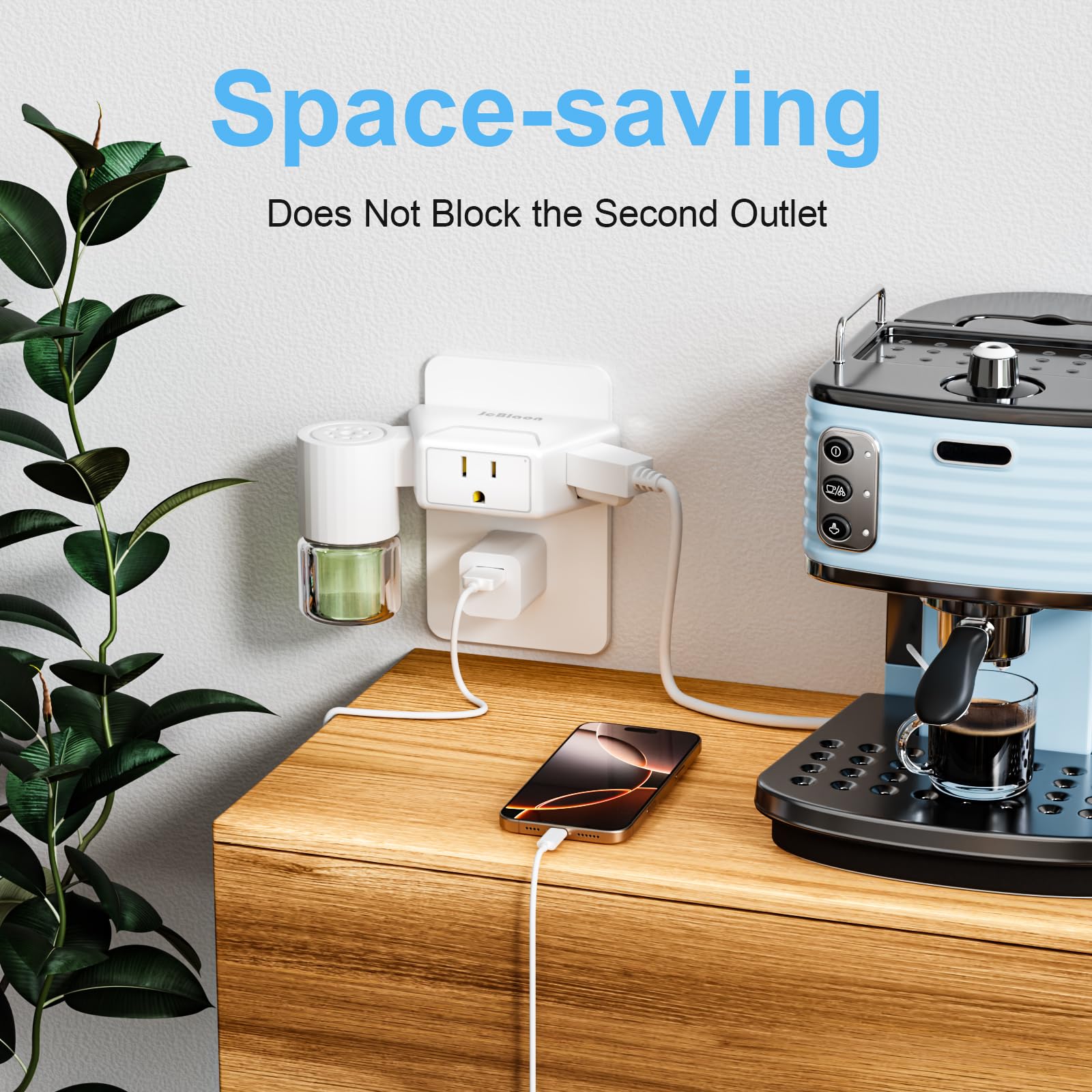 Outlet Extender 3 Pack - Space Saving Wall Plug -5