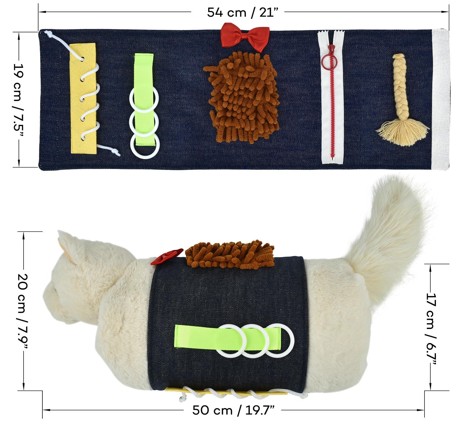 Celley Manchon Fidget apaisant en forme de chat pour les seniors atteints de démence