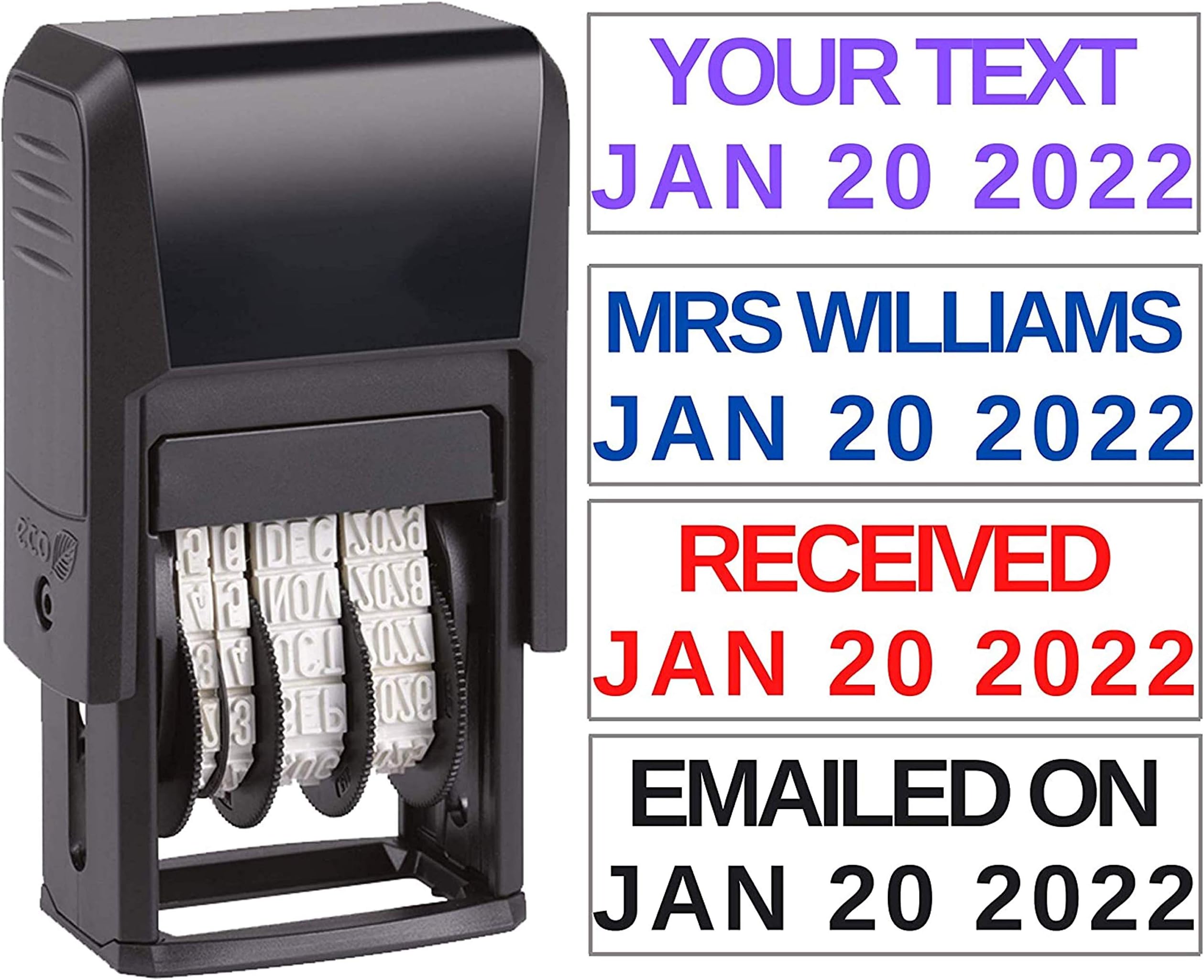 Custom Date Stamp Received Paid Completed Emailed Posted