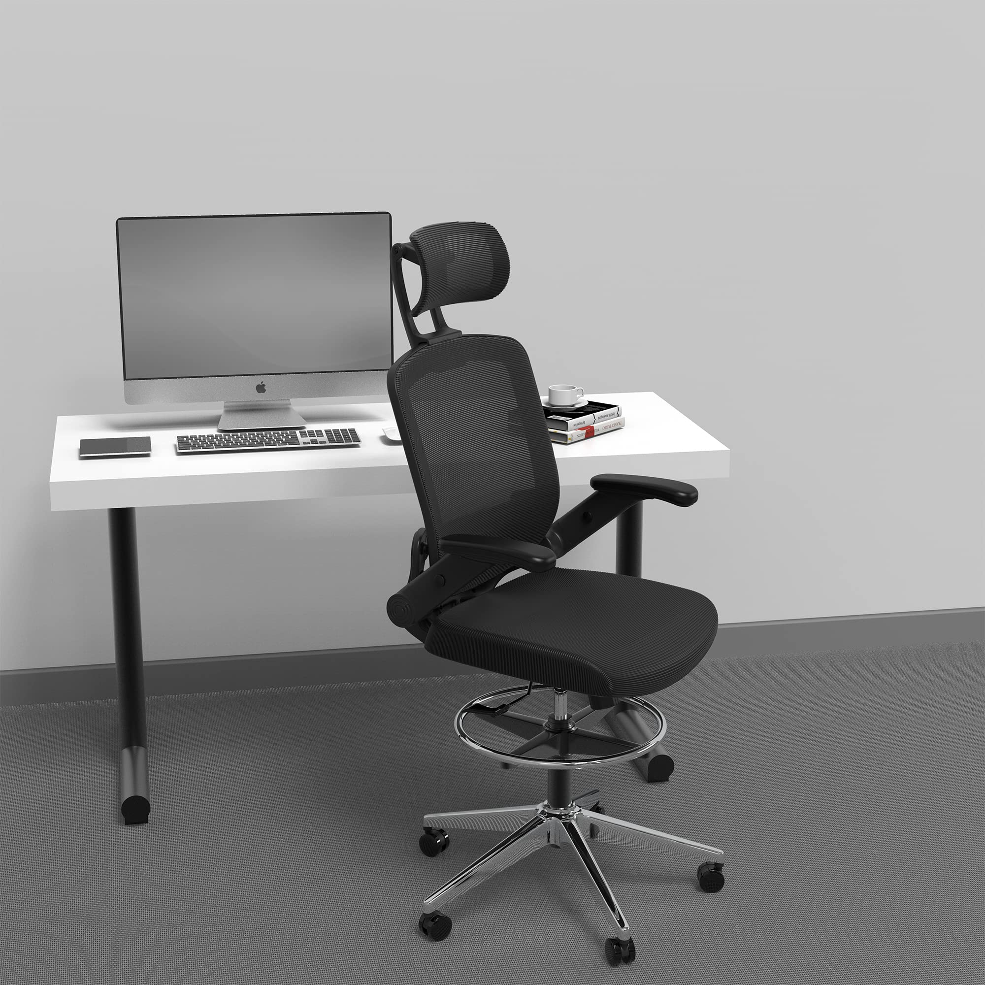 Buy SNOVIAY Ergonomic Drafting Chair, Executive Task Mesh Chair High