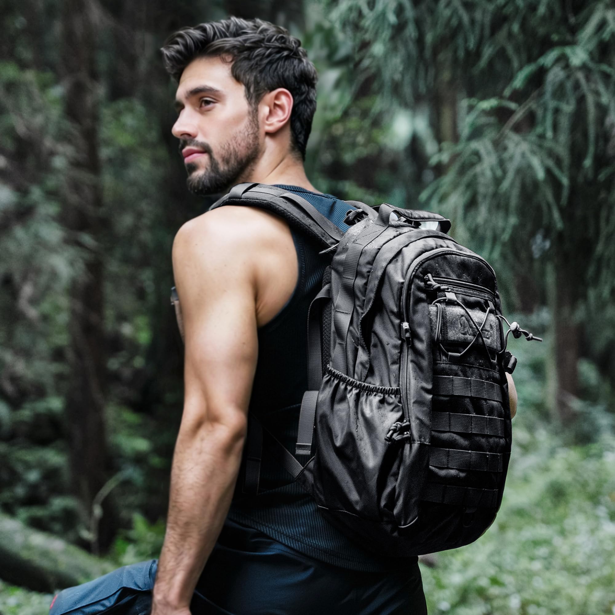 Mardingtop Mochila de 20 l para hombre, mochila de senderismo con sistema Molle para exteriores, táctica, camping, senderismo, viajes