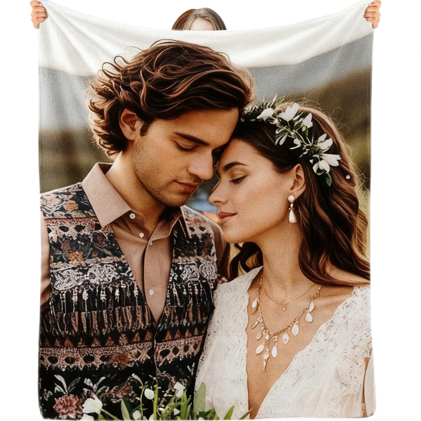 Bemaystar Personalised Blanket,Customised Photo Blanket, Custom Picture Blankets, Personalised Anniversary Birthday Gifts for Women Men Her Him Mum Dad Family — image 1