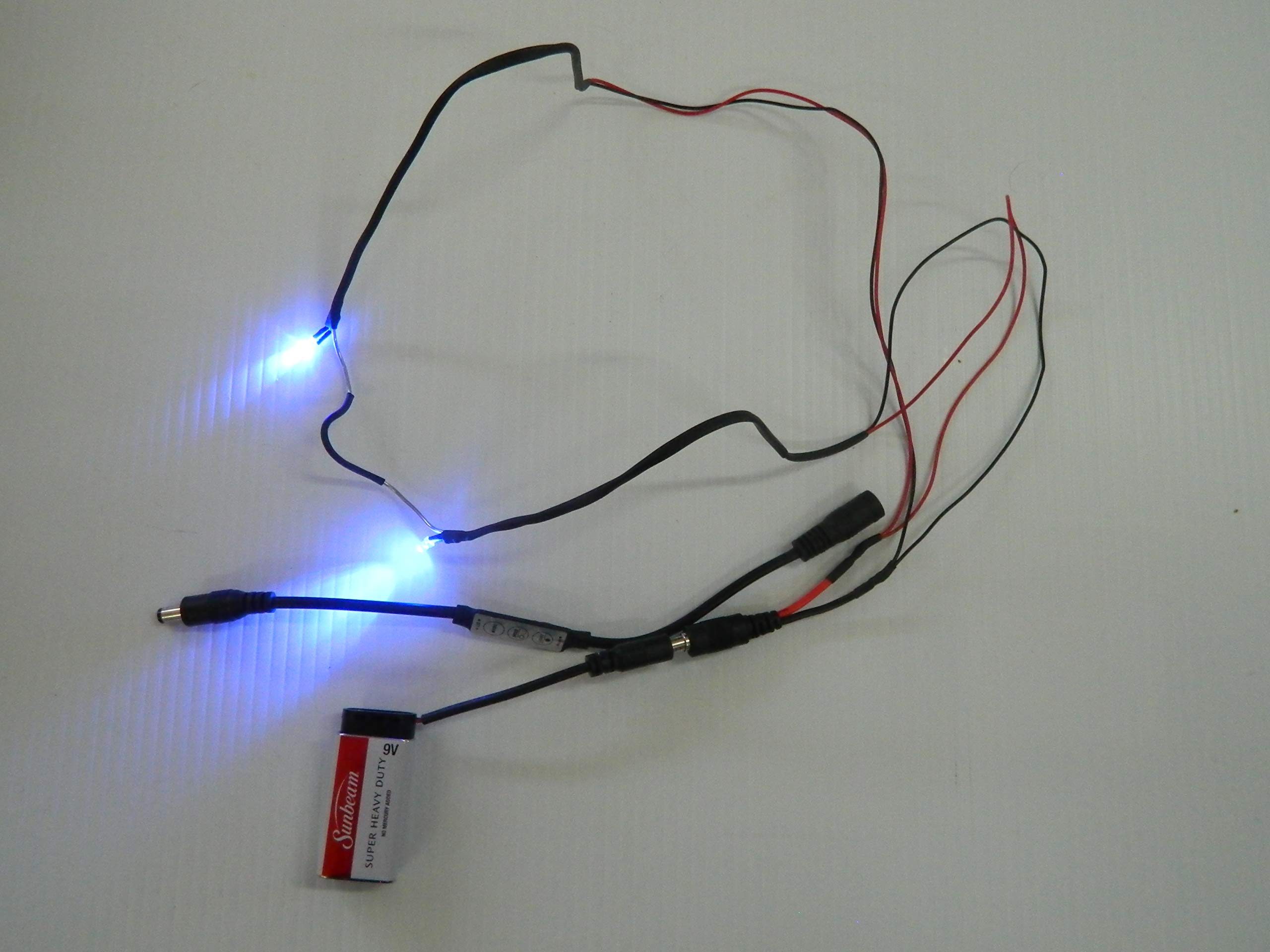 Dead Head Props Halloween costume Prop CosPlay wearable Led Eyes Glasses with micro effects controller for Masks (Blue)