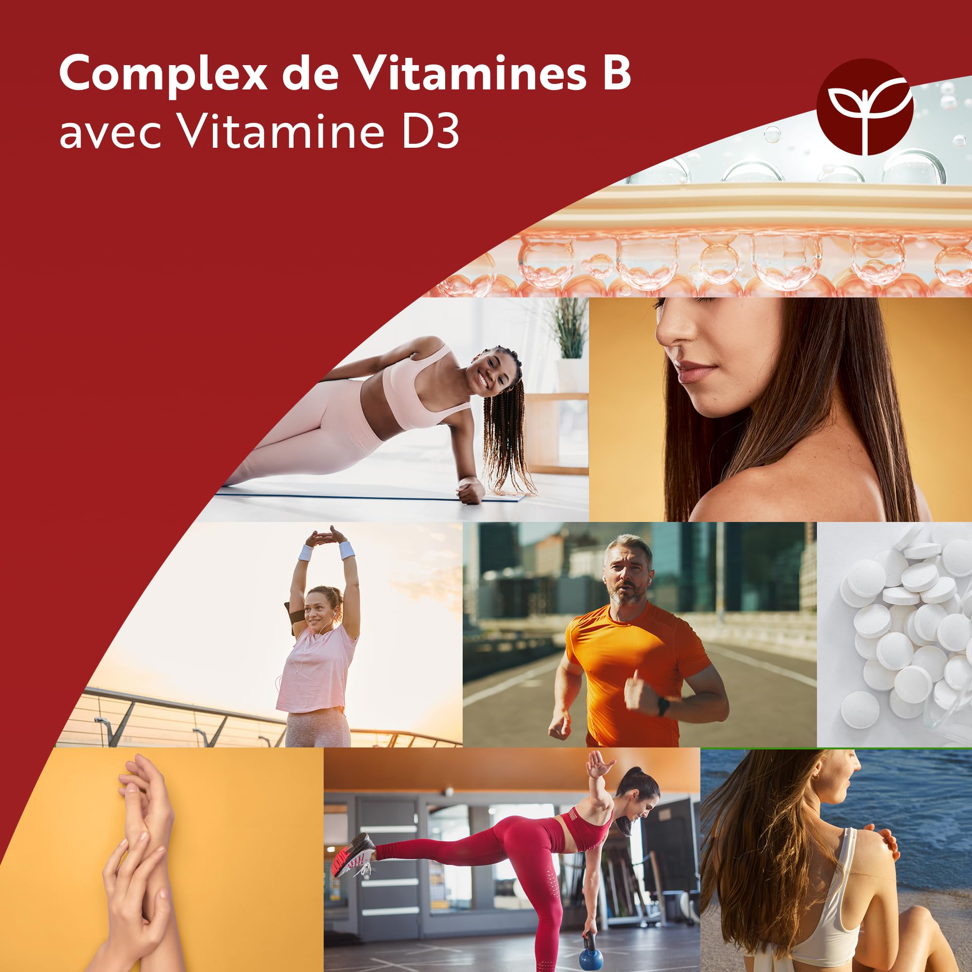 Vitamine B Complex Extra Fort avec Vitamine D - 365 Comprimés 1 an d'Approvisionnement - Sans Gluten - 8 Vitamines B actives - B1, B2, B3, B5, B6, B7 (Biotine) B9 (Acide Folique) B12 - Nutravita