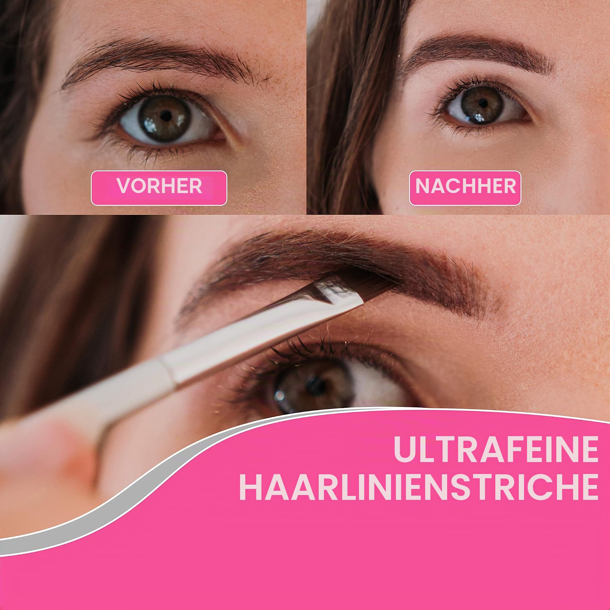 ULTIMATIVE PRÄZISION Abgewinkelt Augenbrauen Bürste Und Wimpern Bürste - Augenbrauen Pinsel Dünn Mit Wimpernbürstchen (Präzisionsapplikator) Professionelle Augenbrauenpinsel Und Wimpernbürste