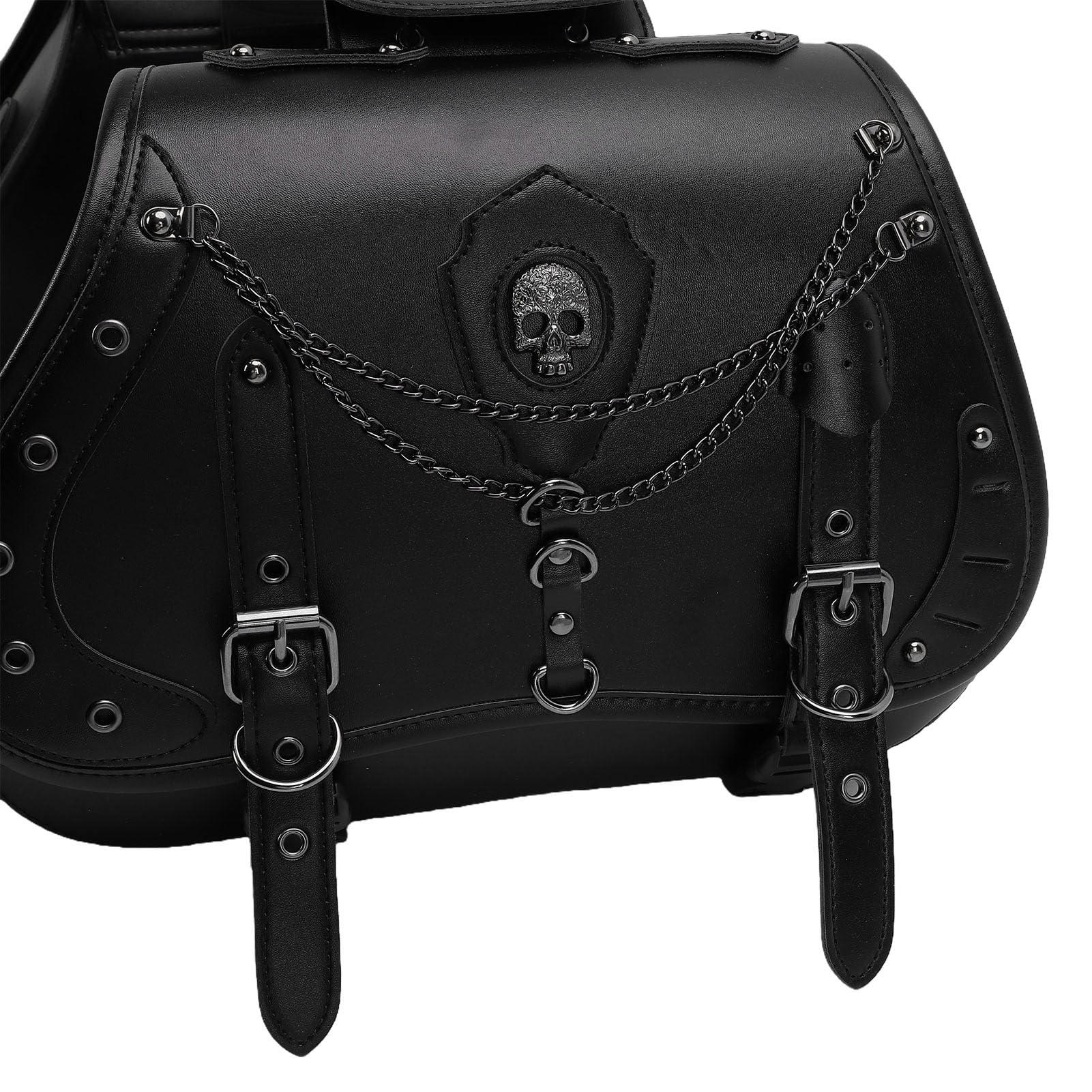 Aramox Alforjas para Motocicleta con Portavasos, Bolsa Lateral de 30 L de Cuero PU Impermeable con Correa de Liberación Rápida para Touring Cruiser