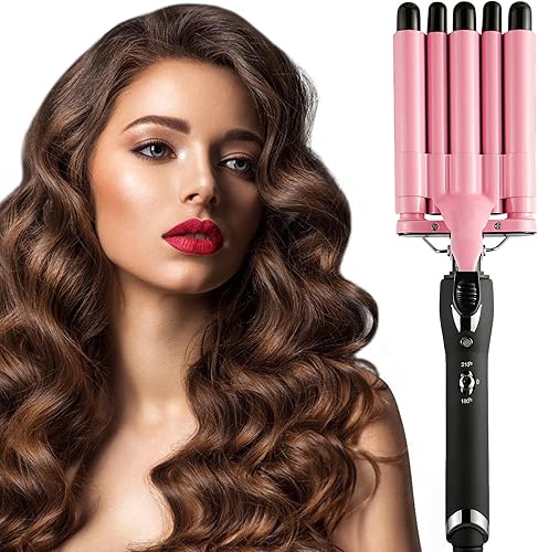 Rizador de 5 barriles, rizador de cerámica con doble voltaje, herramienta para rizar el cabello, herramienta para rizar el cabello, rizador de