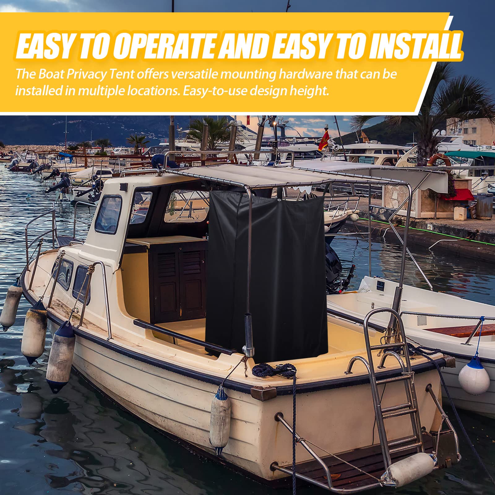 Boats Privacy Curtain Changing Room with Bag Portable Privacy Tent Easy Up Pontoon Enclosure Partition for Pontoons Boat Hanging Tent 27