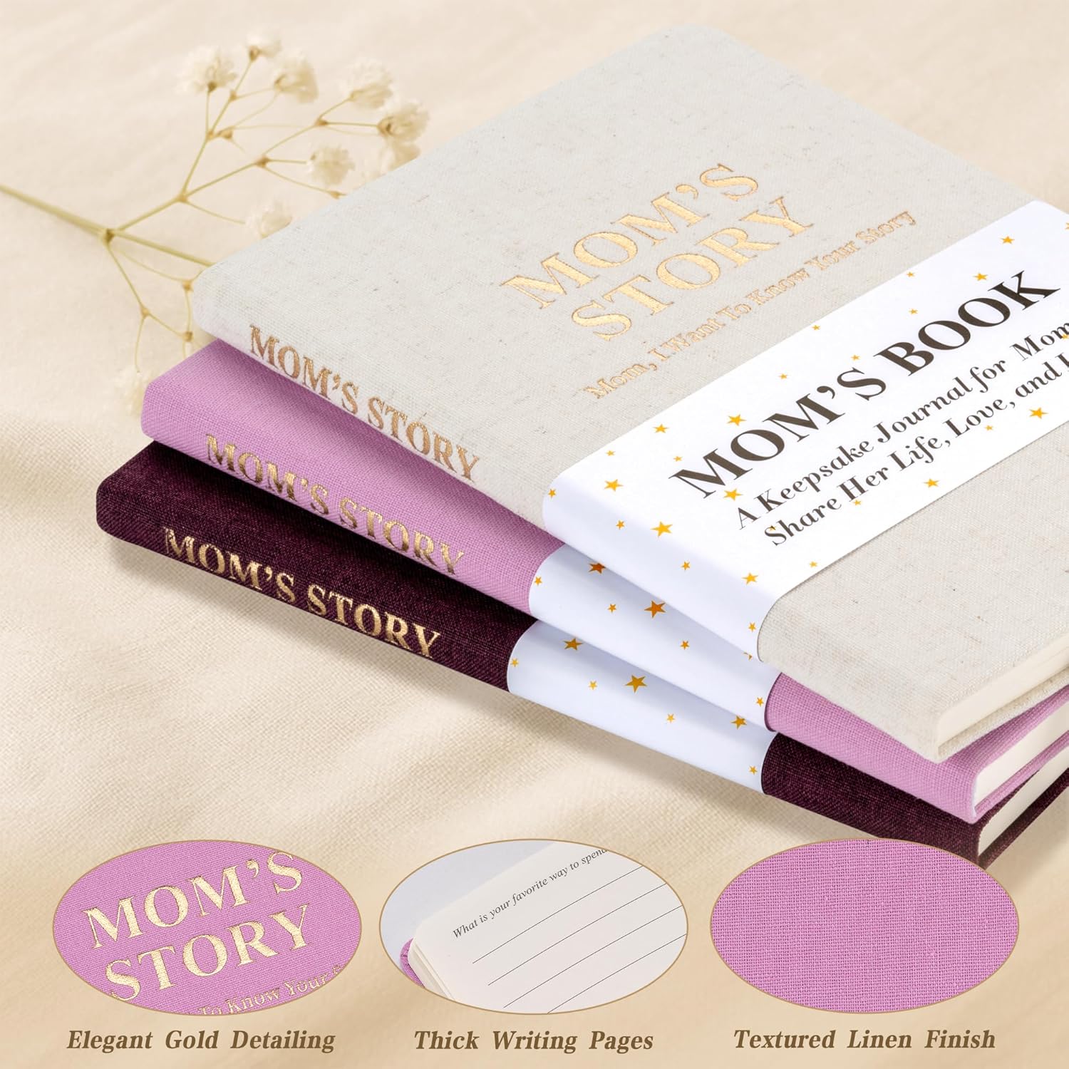 Mom Book to Fill Out, Mom's Story Journal, Life Keepsake Gifts with Prompt Questions for Parents, Family Legacy Journal, Memory Heirloom for Mother's Day, Birthday, or Christmas (Mom's Book Burgundy) - Image 6